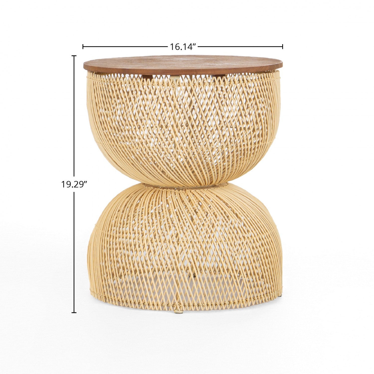 Bayan Wave Side Table - Natural Wood Nightstand for Bedroom, Living Room & Office - Stylish End Table with Wavy Design for Home Decor