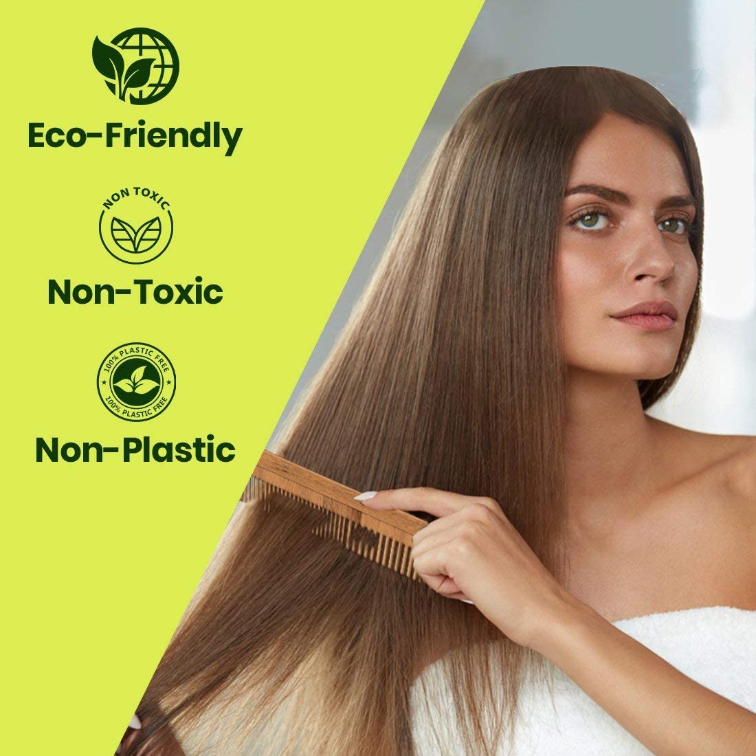 Episkey Neem Wood Comb for Hair Growth & Scalp Care - Dual Tooth Comb for Straightening, Frizz Control, Dandruff & Hair Loss Prevention - Natural Neem Wood Hairbrush for Men & Women - Perfect for Daily Hair Care & Styling at Home or Salon