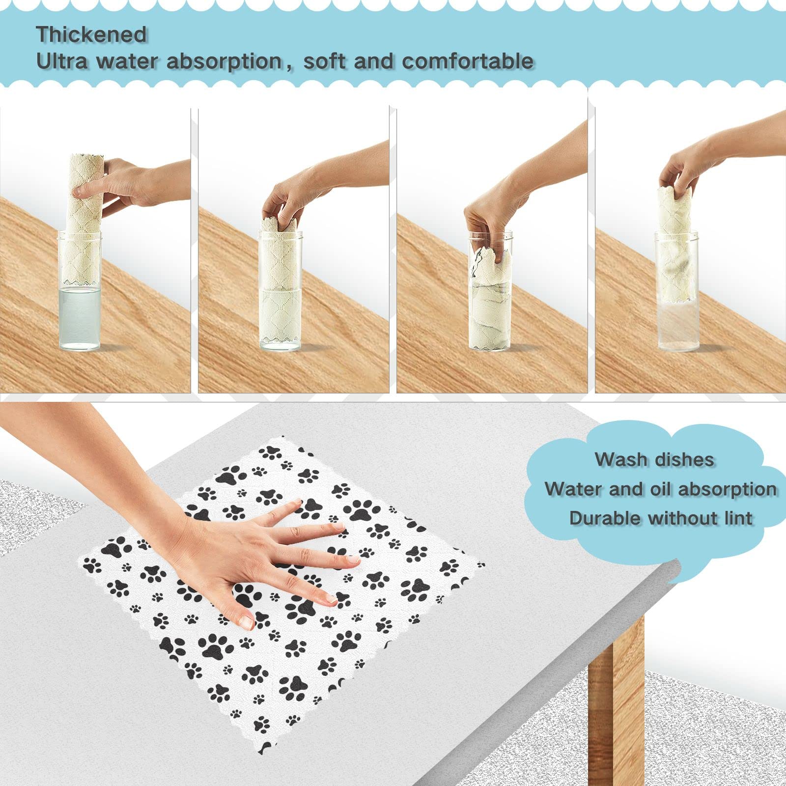 Eco-Friendly Swedish Dish Cloths - 6 Pack Reusable Absorbent Kitchen Sponges | Quick-Drying Washable Cleaning Cloths for Dishes, Countertops & Household Cleaning | Perfect for Eco-Conscious Homes & Sustainable Living