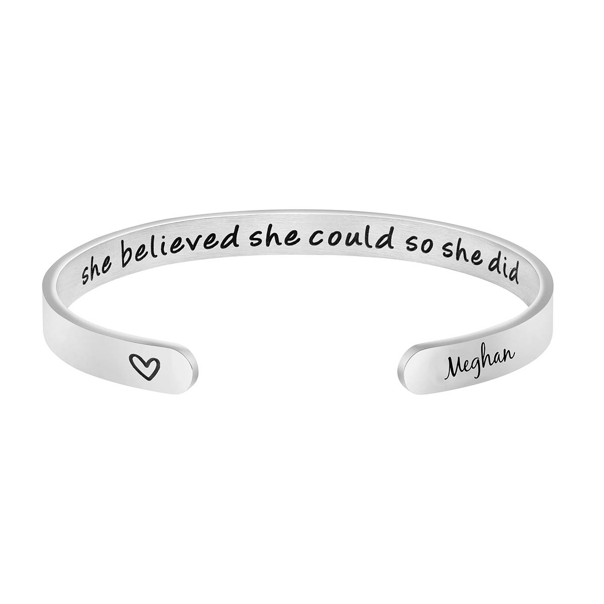 Personalized Inspirational Bracelets for Women - Custom Engraved Name Cuff Bangle | Thoughtful Birthday & Christmas Gifts for Her | Perfect for Daily Wear, Special Occasions & Gift-Giving