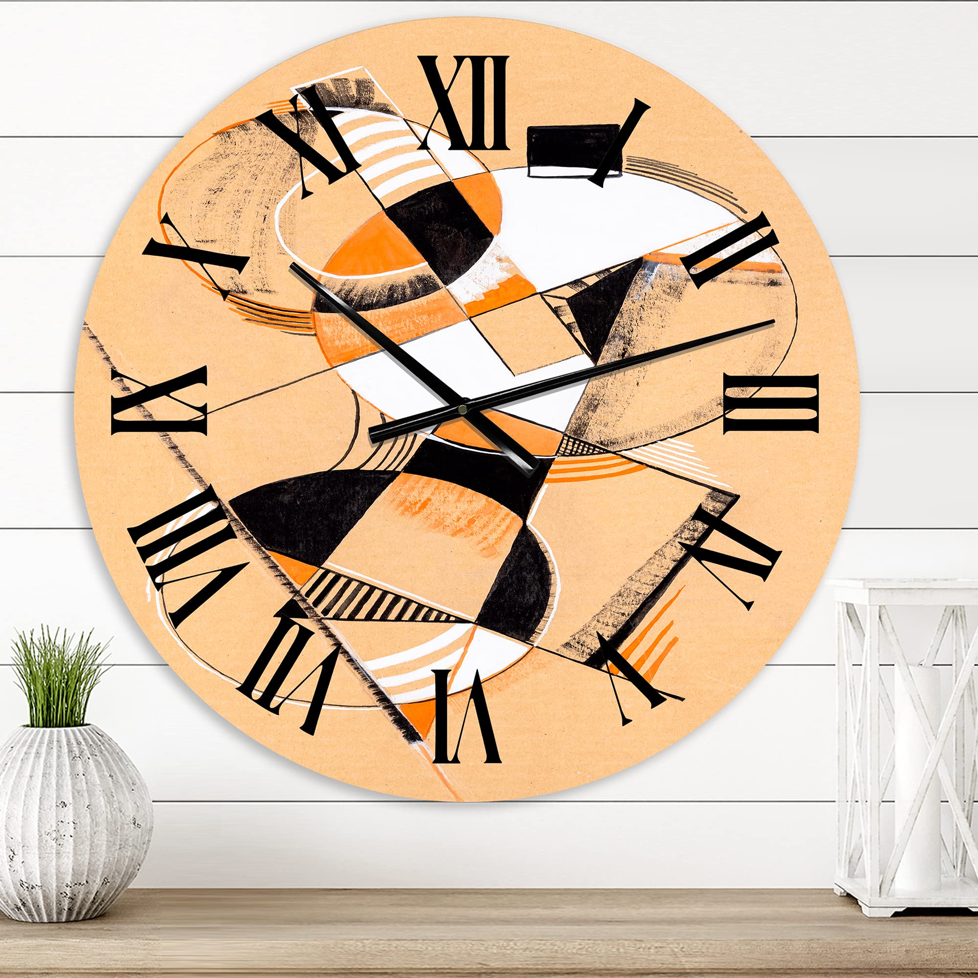 Modern Geometric Abstract Wall Clock - Large Colorful Design for Living Room, Bedroom & Office Decor | Perfect for Home & Workspace