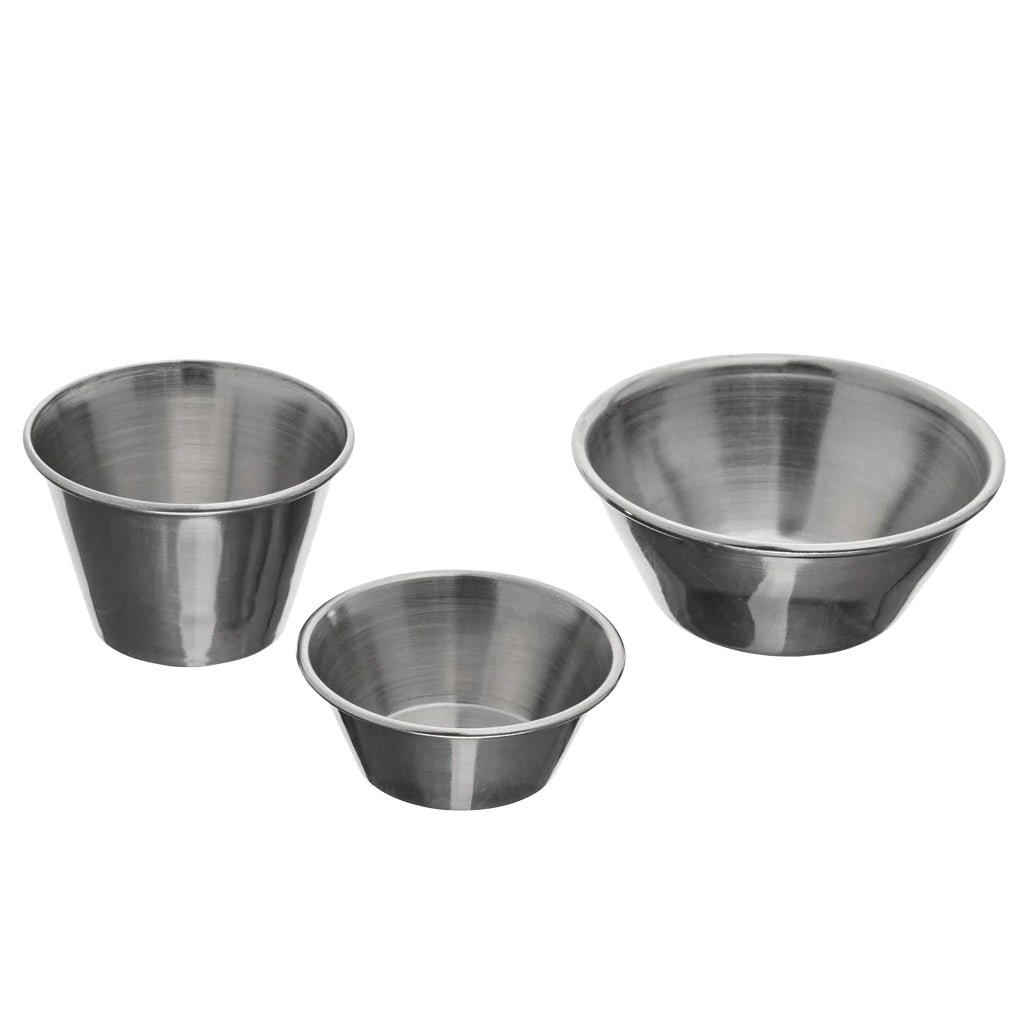 Browne 515058 1.5 Oz Stainless Steel Cocktail Sauce Cup - 12 Pack Bulk Case - Perfect for Restaurants, Bars, and Catering Events