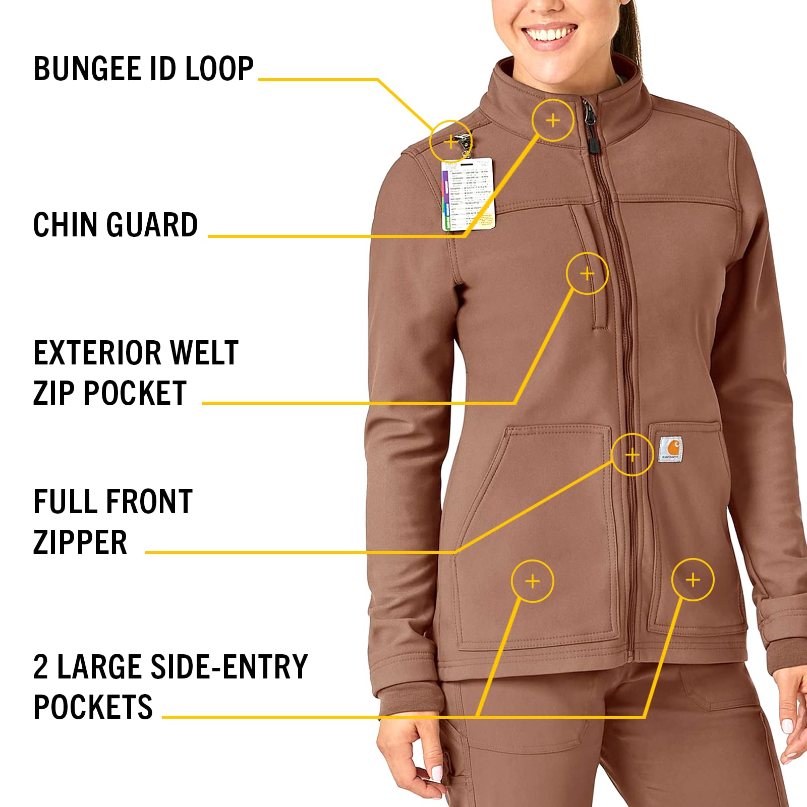 Carhartt Women's Rugged Flex Bonded Fleece Jacket - Warm Winter Workwear for Outdoor Activities, Hiking & Construction Jobs