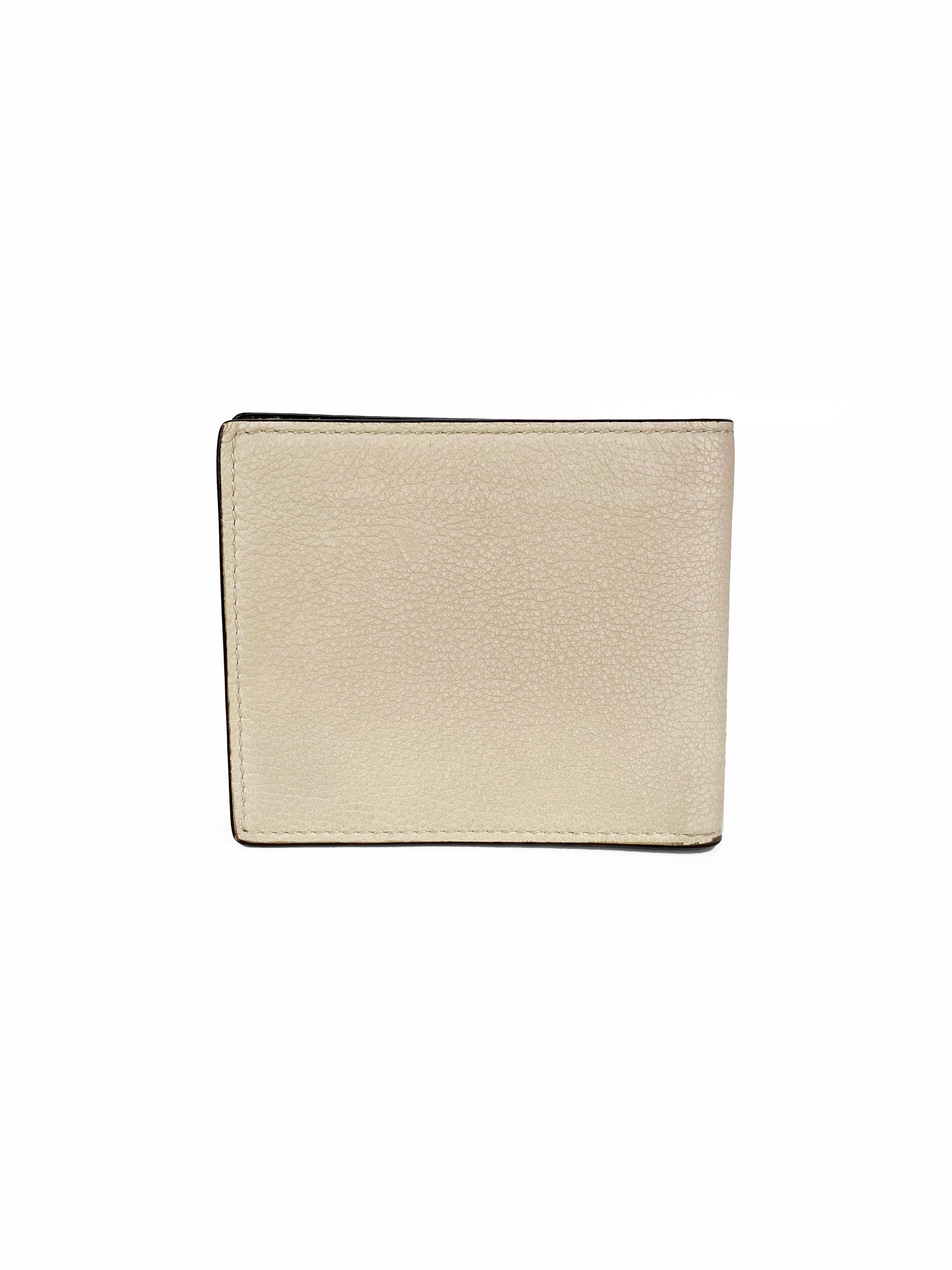 Gucci White Logo Bifold Wallet for Men - Genuine Leather Luxury Wallet with Card Slots & ID Window - Perfect for Everyday Use, Business & Travel