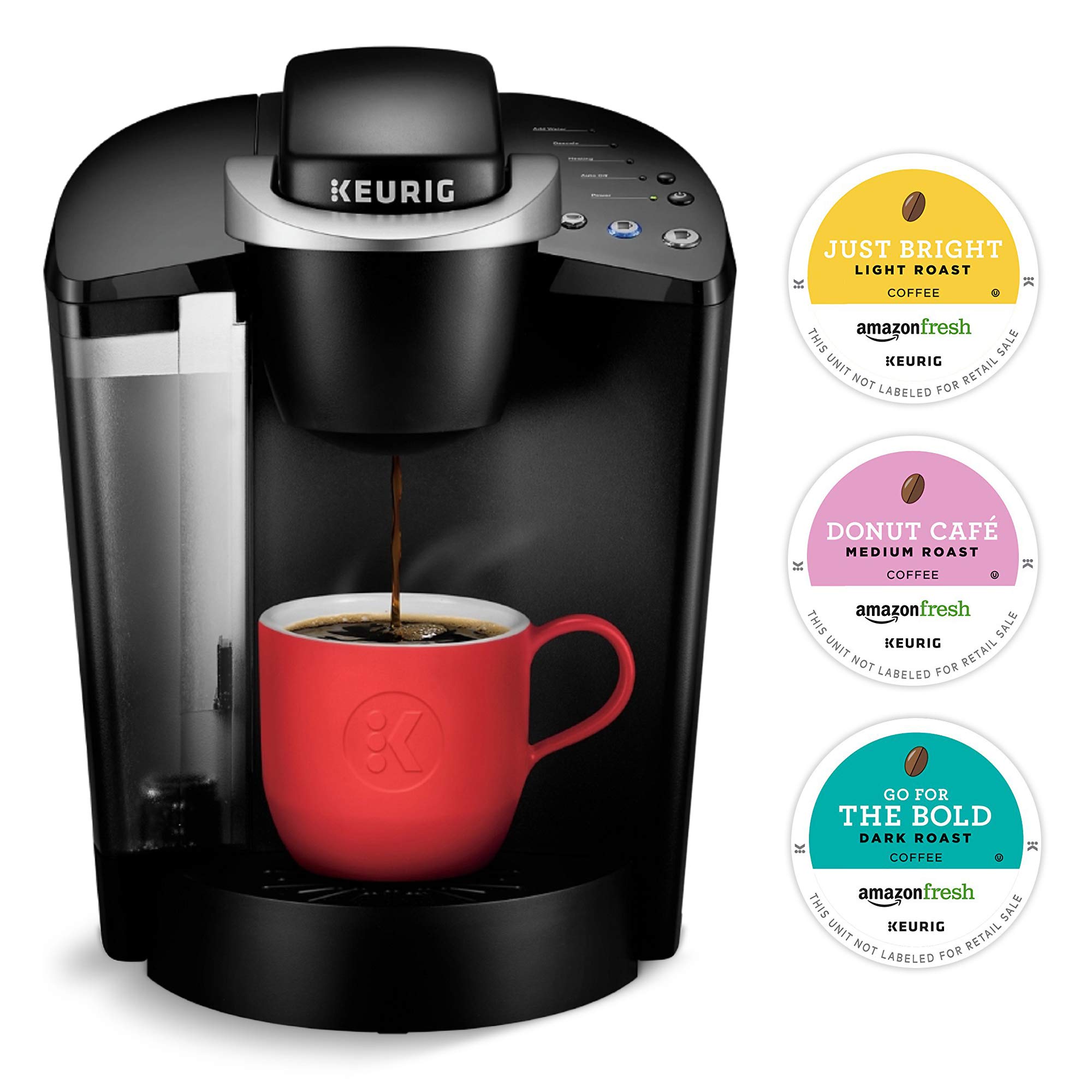 Keurig K-Classic Single Serve Coffee Maker with 60-Count AmazonFresh Coffee Variety Pack (3 Flavors) - Perfect for Home, Office, and Small Spaces