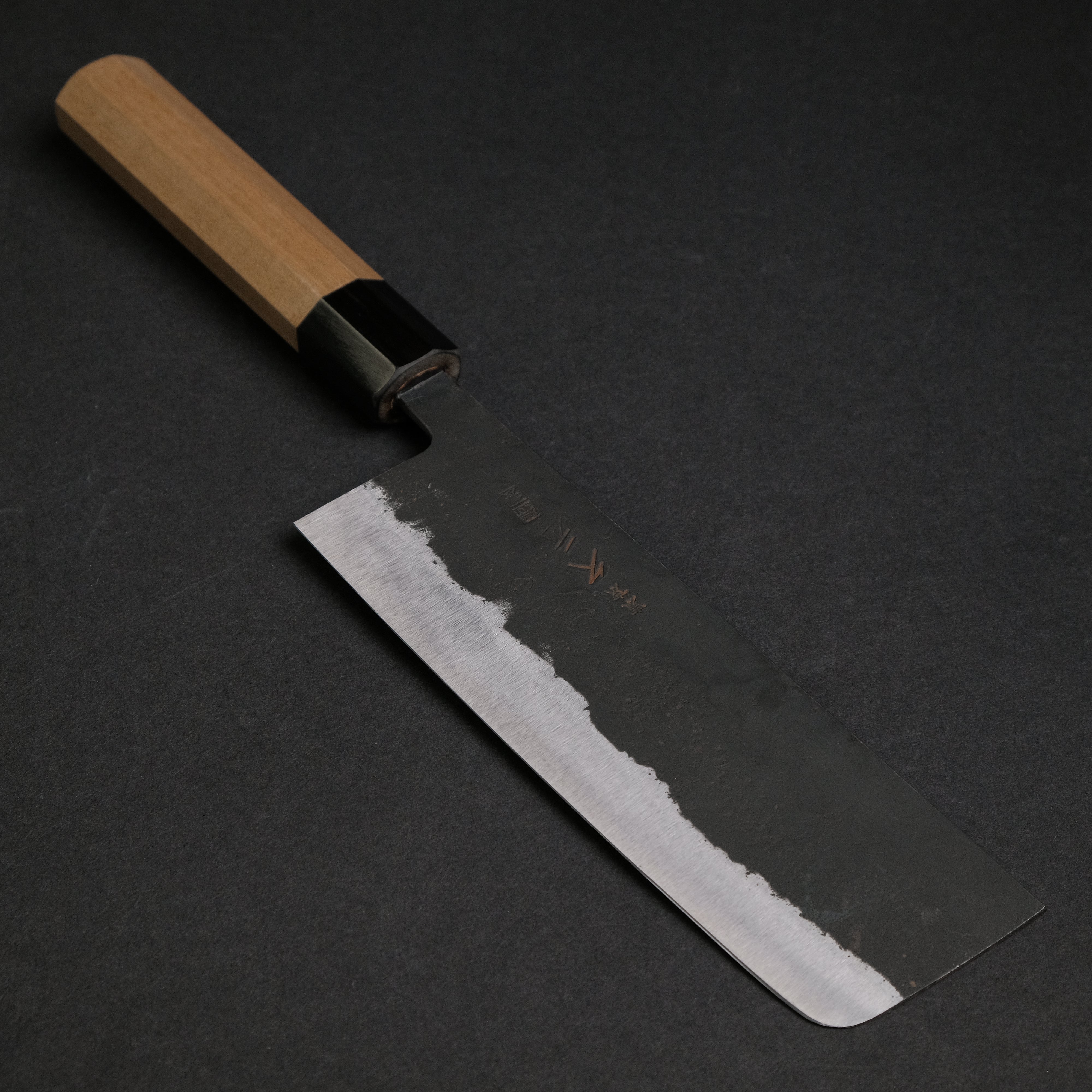 Premium Japanese Nakiri Knife - Morihei Hisamoto Kurouchi White #1 Steel 165mm with Ho Wood Handle - Perfect for Vegetable Chopping, Slicing & Precision Kitchen Tasks