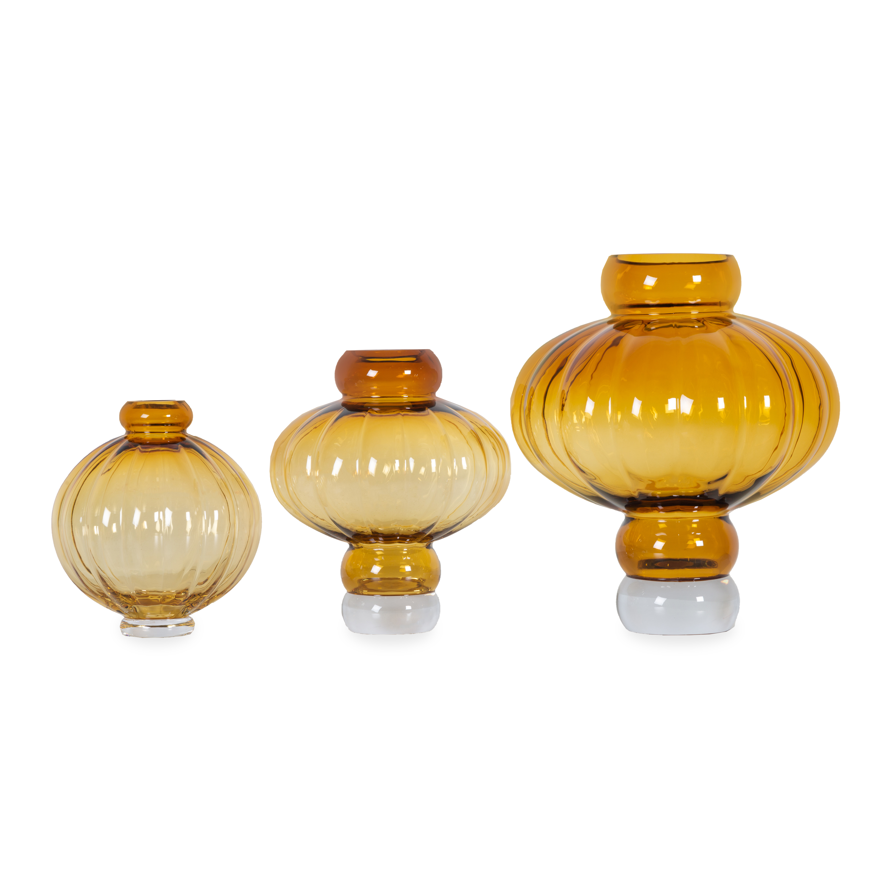 Glass Balloon Vase in Amber Color - Perfect for Wedding Centerpieces, Home Decor & Floral Arrangements