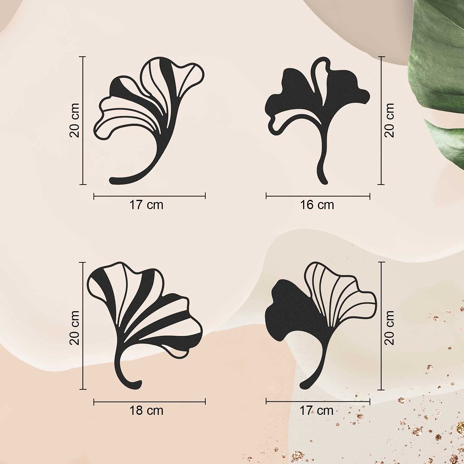 LaModaHome - Ginkgo Gold Metal Wall Art Decor for Living Room, Bedroom, Kitchen & Bathroom | Indoor & Outdoor Wall Hanging | Perfect for Home, Office & Garden Decoration