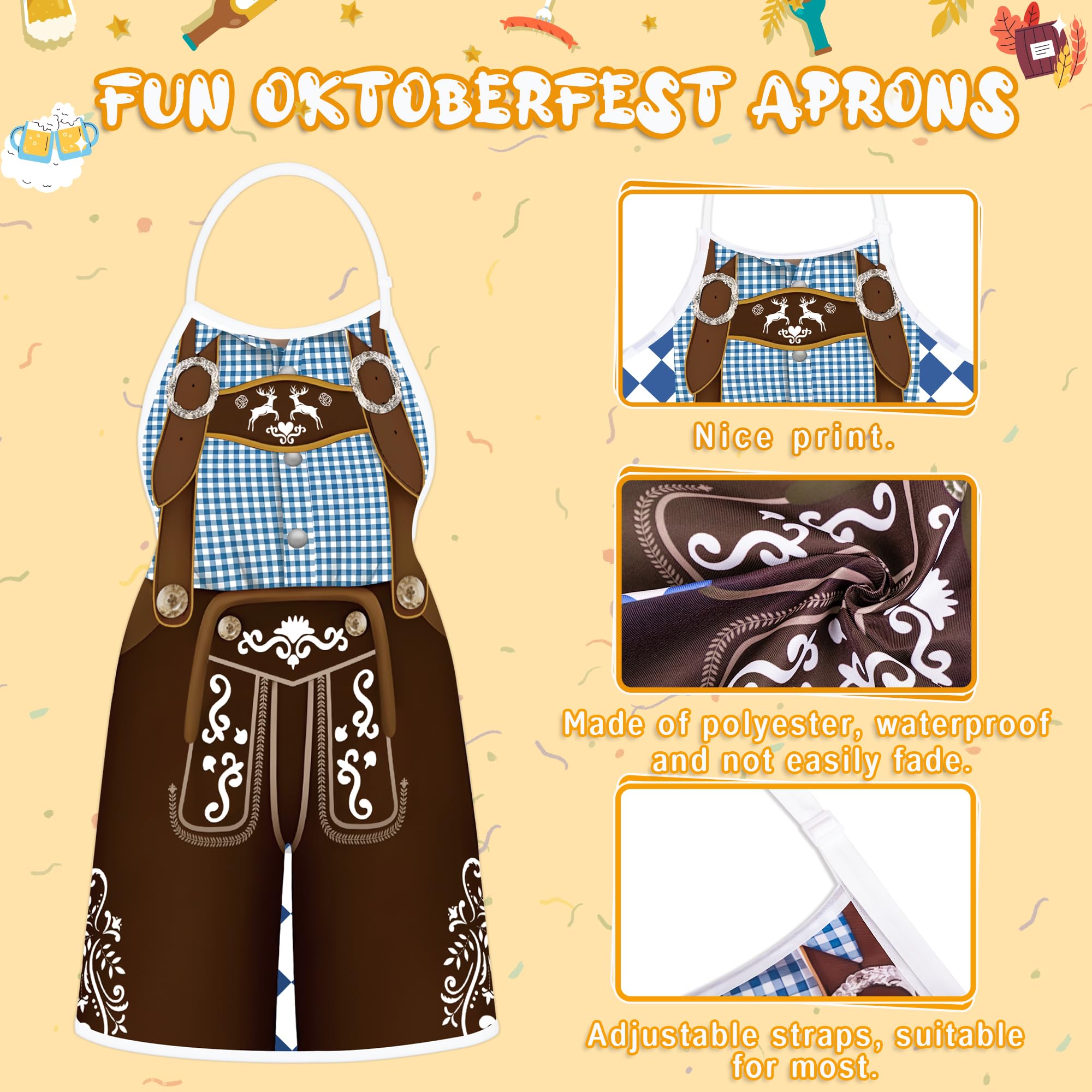 Oktoberfest Couples Apron Set - German Beer Festival Cooking Aprons for Couples - Perfect for Oktoberfest Parties, BBQ, Grilling & Kitchen Decor
