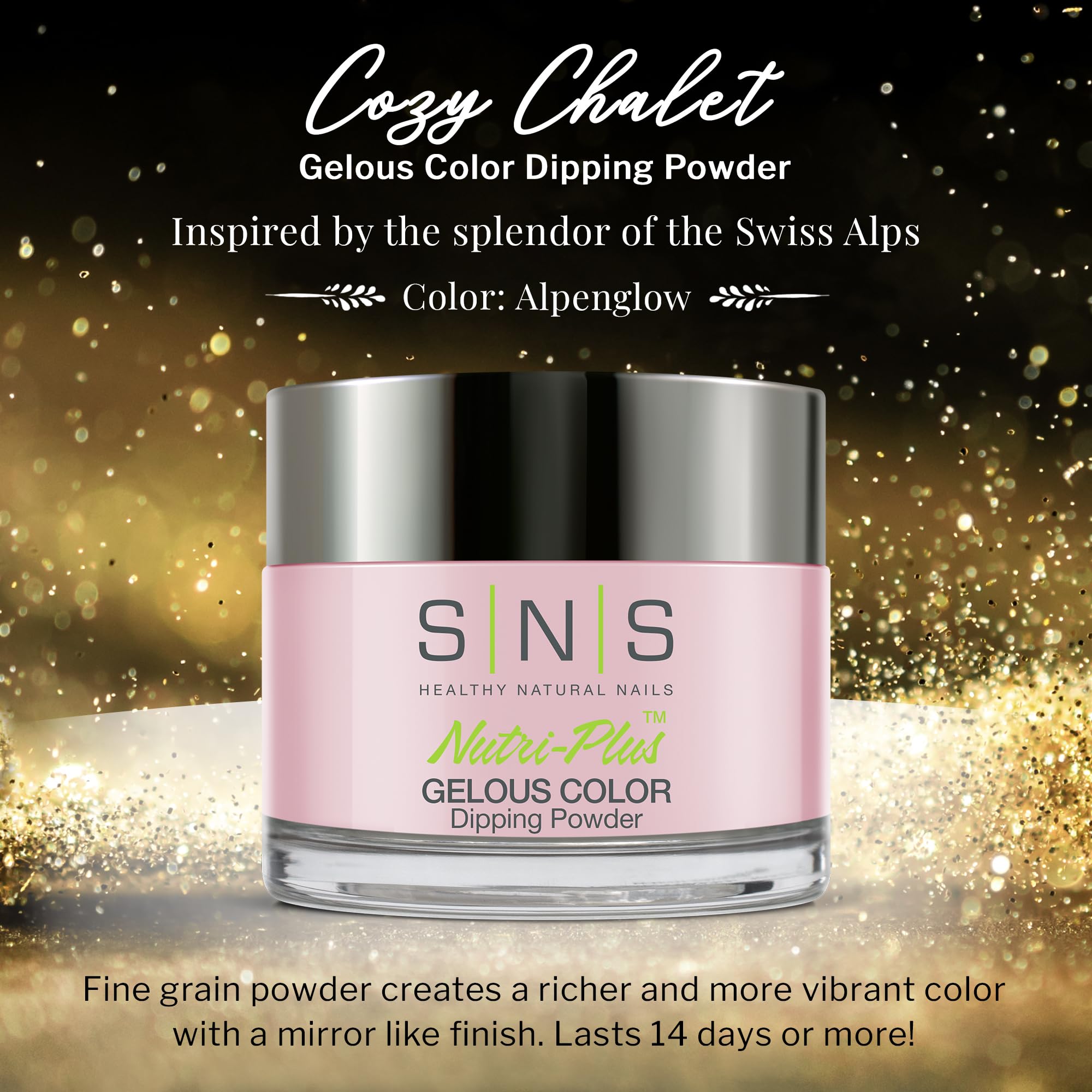 SNS Nail Dip Powder - Alpenglow Pink Pastel Cream Gelous Dipping System - Long-Lasting 14 Day Dip Nail Color - Low Odor No UV Lamp Required - 1oz - Perfect for Salon Professionals & DIY Manicures at Home