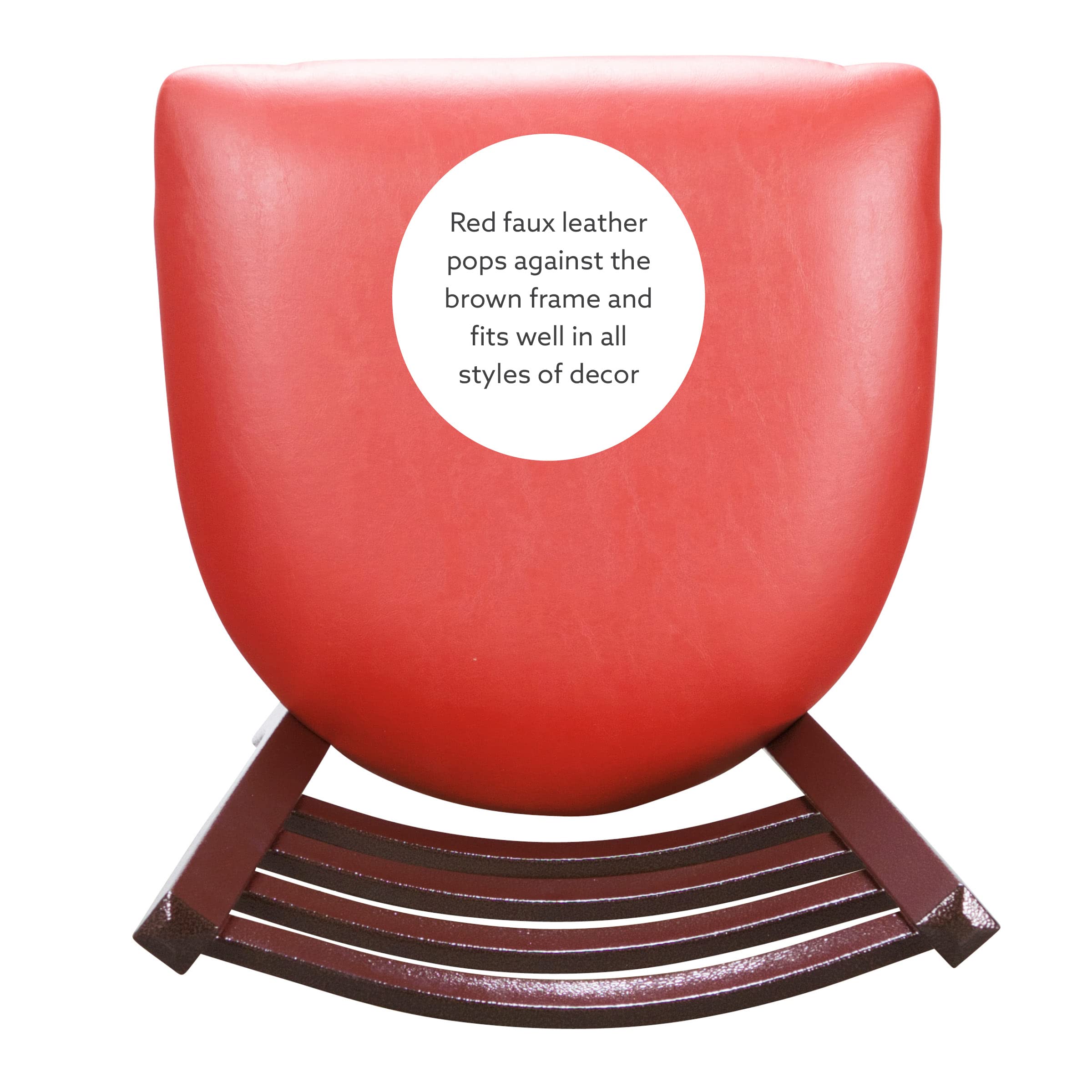 LINON Baxter Black/Red Metal Side Chair, Set of 2 - Modern Dining Chairs for Kitchen, Dining Room, Office & Outdoor Use - Durable Metal Frame & Comfortable Seating