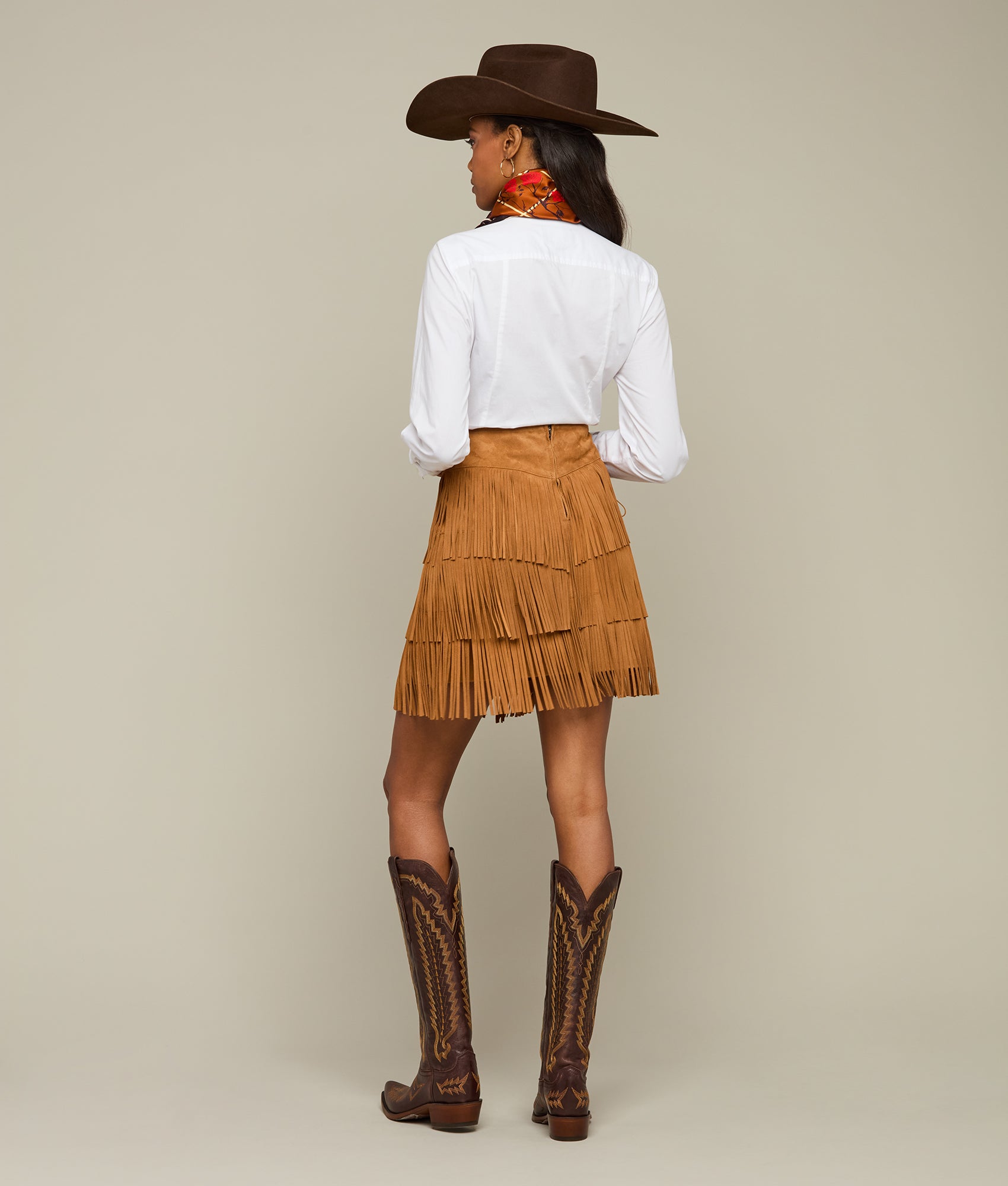 Annabelle Fringe Skirt in Cinnamon - Boho Chic Mini Skirt for Women | Perfect for Music Festivals, Beach Vacations & Summer Outfits