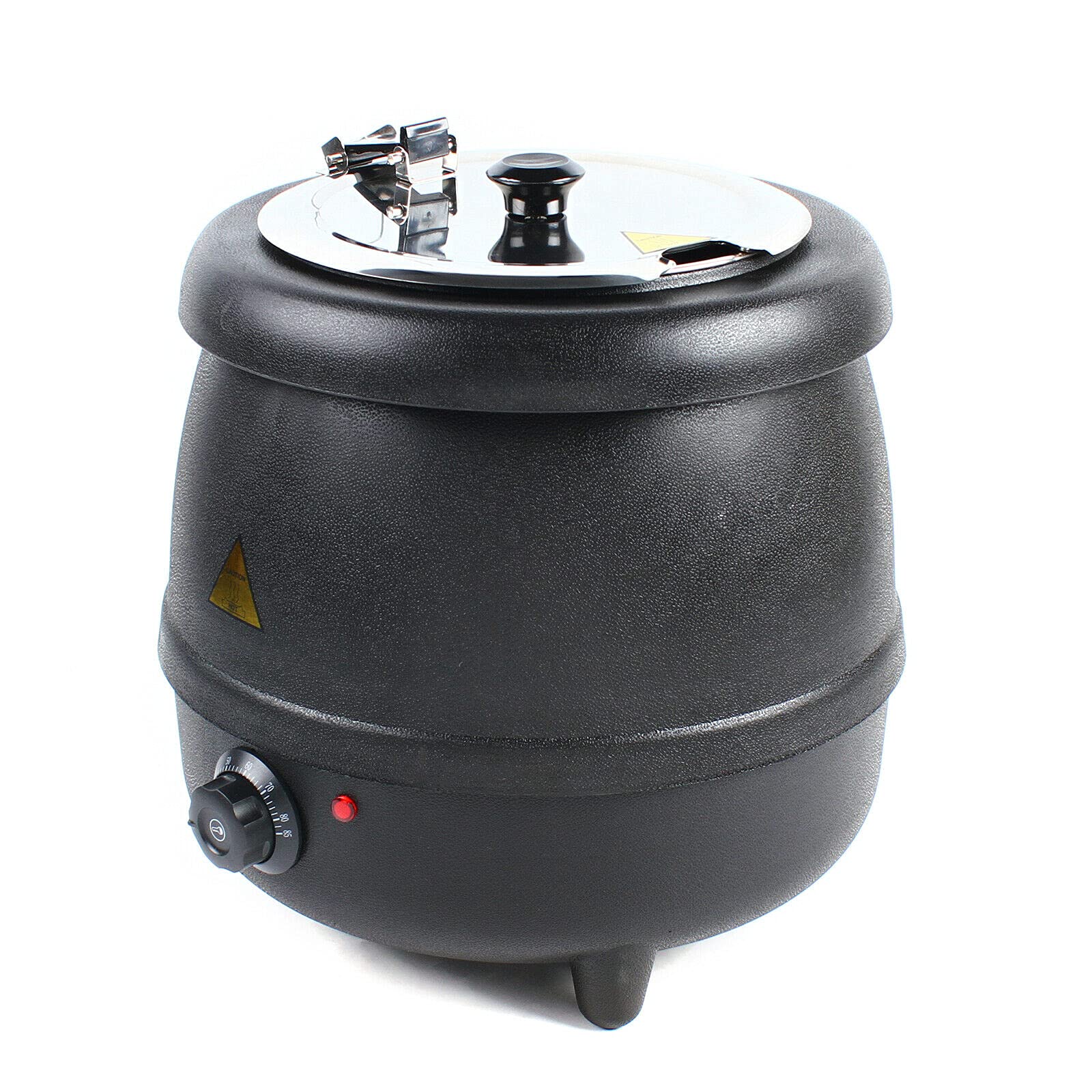 OUKANING 10L Commercial Electric Soup Warmer Kettle - 400W Stainless Steel Pot with PP Shell - 110V Countertop Food Warmer for Restaurants, Cafes & Home Use - Perfect for Buffets, Catering & Large Family Gatherings