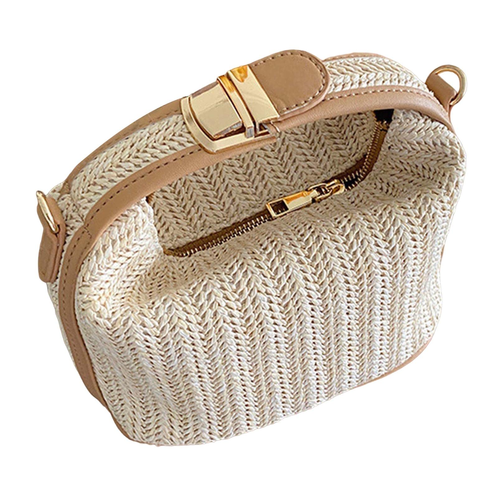 SM SunniMix Handmade Boho Straw Weaving Shoulder Bag - Eco-Friendly Woven Beach Tote for Women, Perfect for Shopping, Travel & Summer Outfits | Ideal Gift for Ladies, Beach Vacation & Boho Fashion Lovers