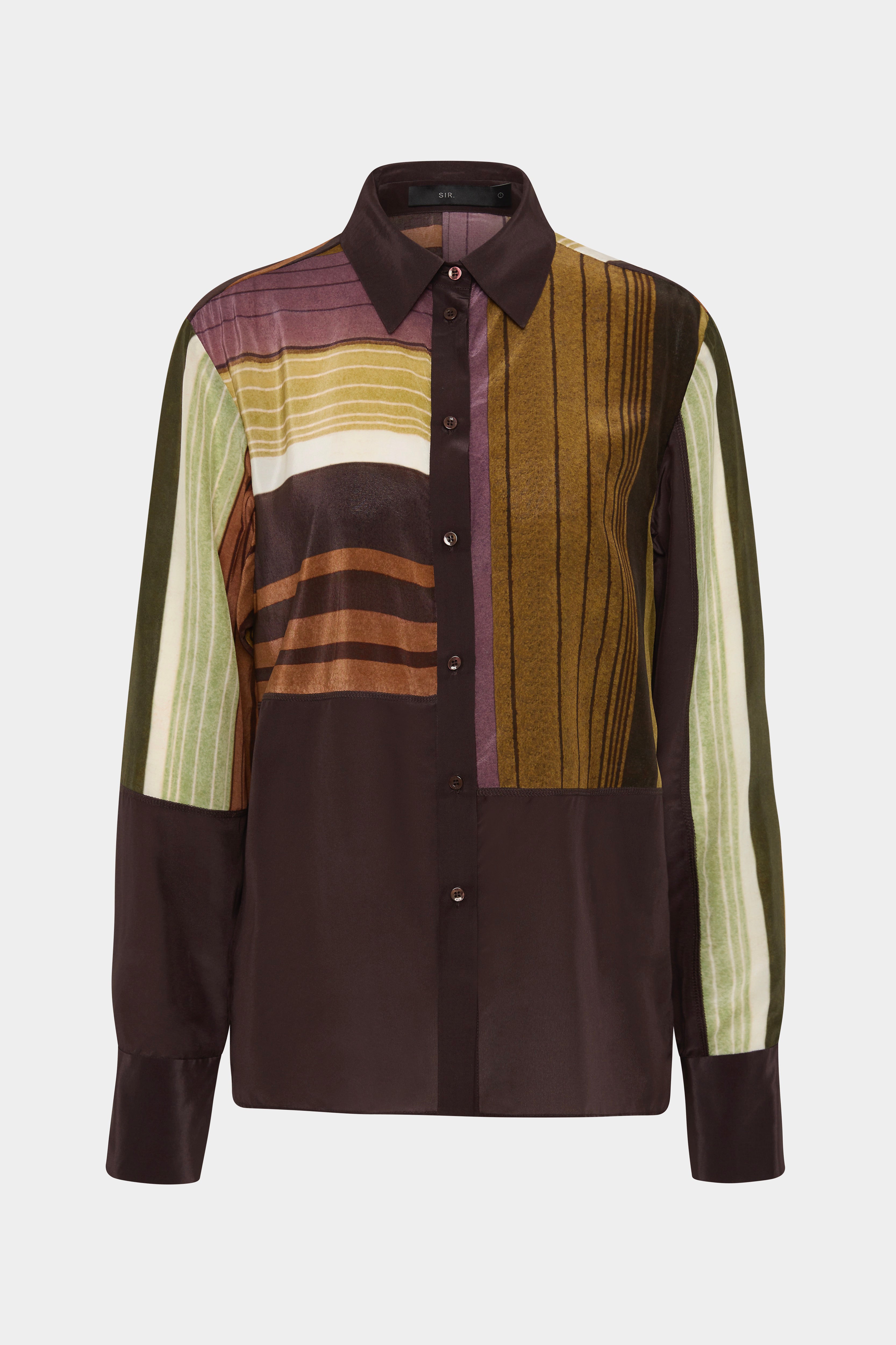 Simonetta Splice Shirt - Women's Fashion Blouse with Unique Spliced Design | Perfect for Office Wear, Date Nights & Special Occasions