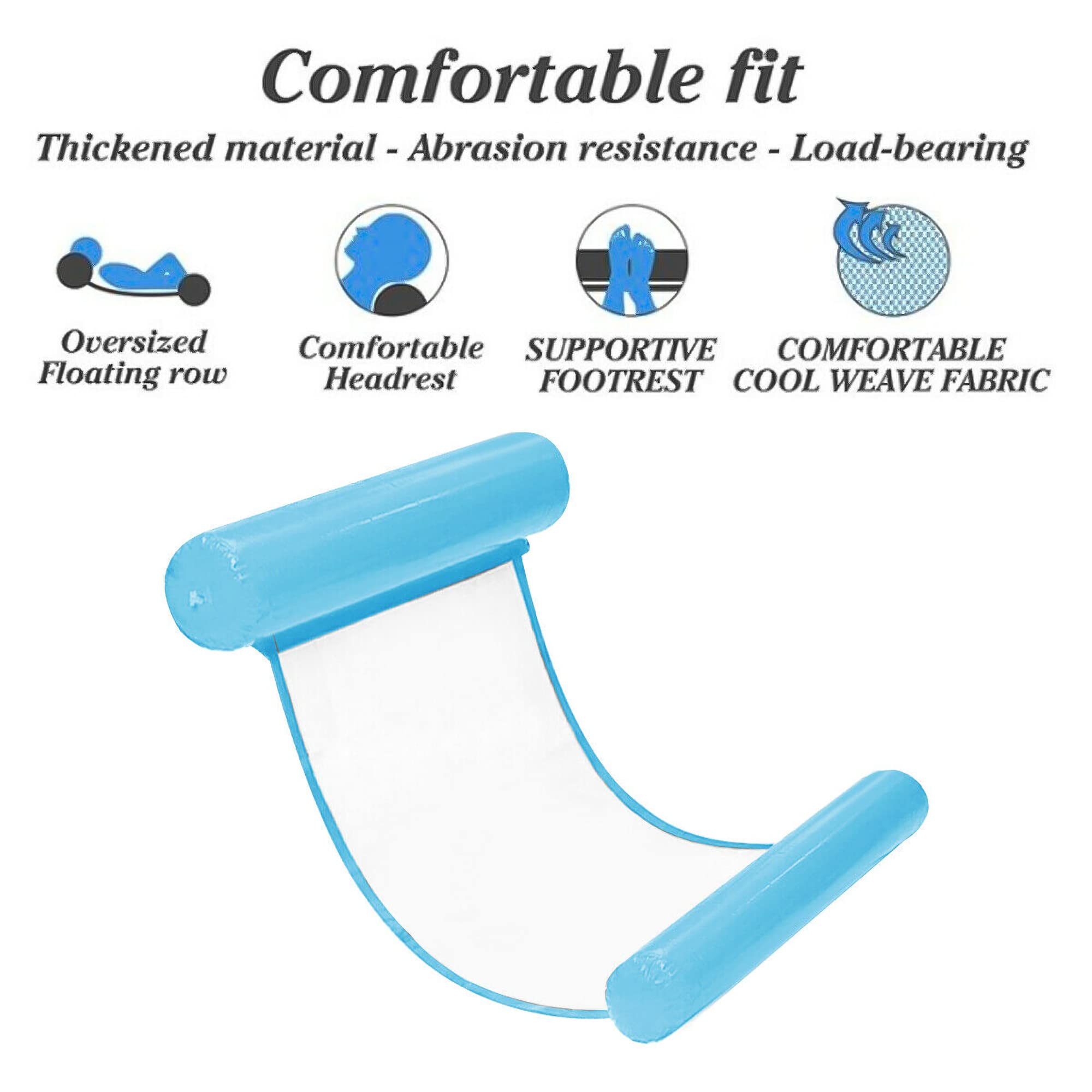4-in-1 Portable Inflatable Pool Float - Thick PVC Water Recliner, Swimming Mattress & Sea Chair for Adults, Durable Sand Bed Pool Floats for Relaxing, Beach Parties, Poolside Lounging & Summer Vacations