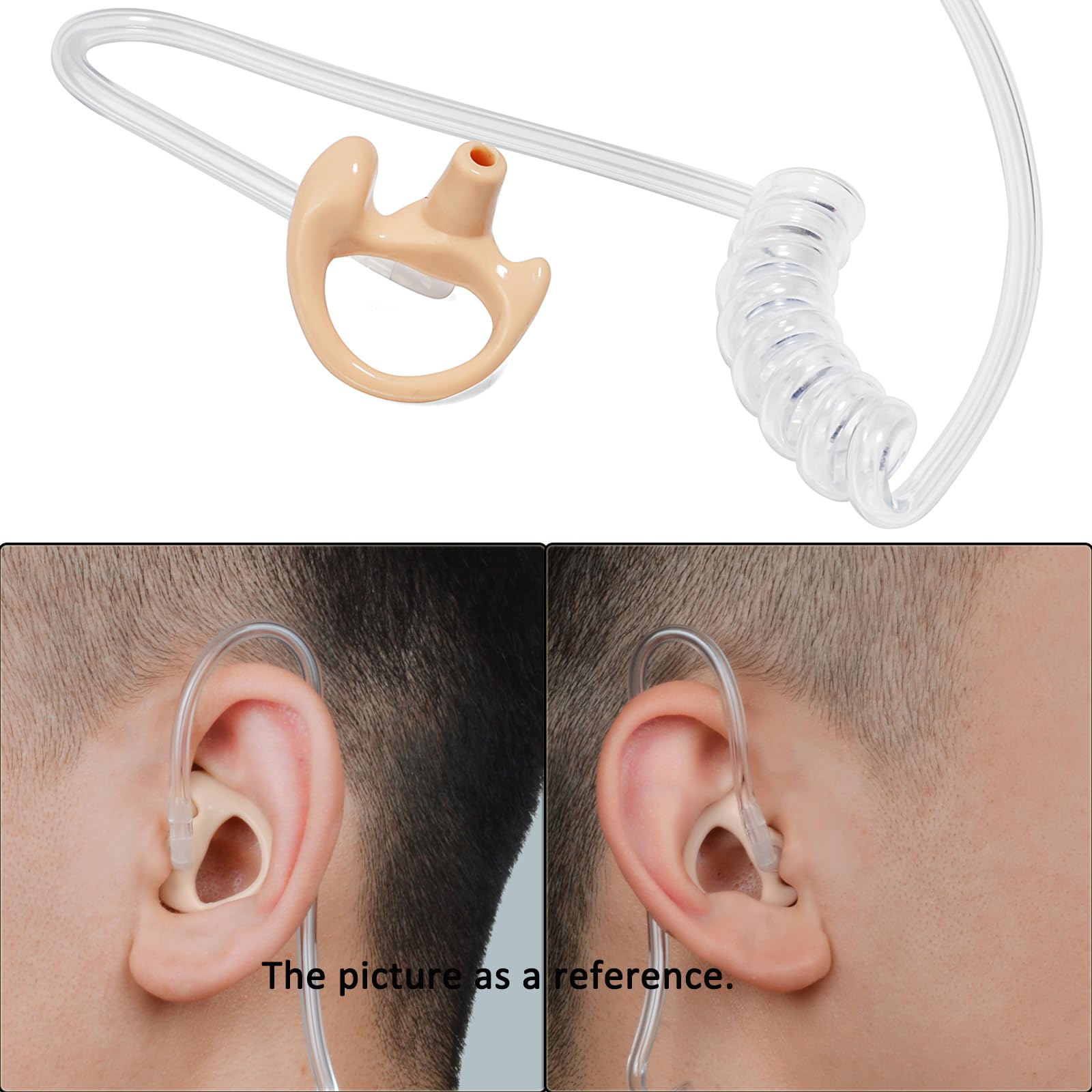HYS Soft Earmold Replacement Ear Pieces - Flexible Open Ear Insert Earbuds for Transparent Air Acoustic Security Radio Surveillance Headset - Perfect for Security Guards, Law Enforcement & Surveillance Professionals