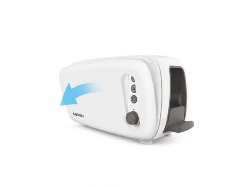 BergHOFF Seren 2-Piece Side Loading Toaster with White/Cream Panel - Perfect for Breakfast, Brunch & Small Kitchen Spaces