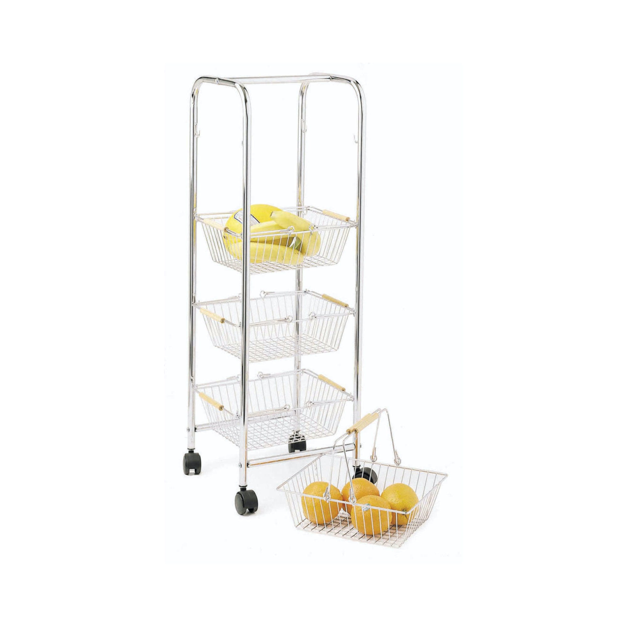 4-Tier Rolling Utility Cart with Wheels - Heavy Duty Metal Storage Organizer for Kitchen, Office, Bathroom, or Garage - Perfect for Organizing Supplies, Books, and Household Items
