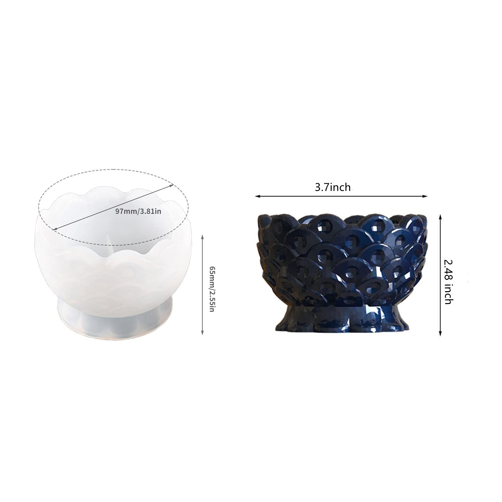Premium Silicone Flower Pot Molds for Concrete, Cement & Clay - Round Bowl Planter Molds for DIY Resin, Candle & Soap Making - Perfect for Home Decor, Garden Projects & Crafting