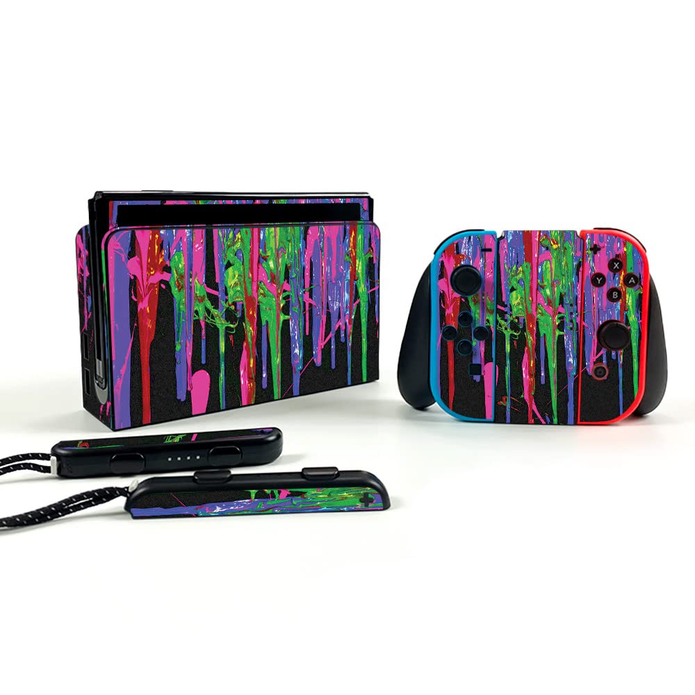 MightySkins Vinyl Decal Wrap Cover for Nintendo Switch OLED - Drips Design | Protective & Durable Skin | Easy to Apply & Remove | Made in USA | Perfect for Gaming, Travel & Customization