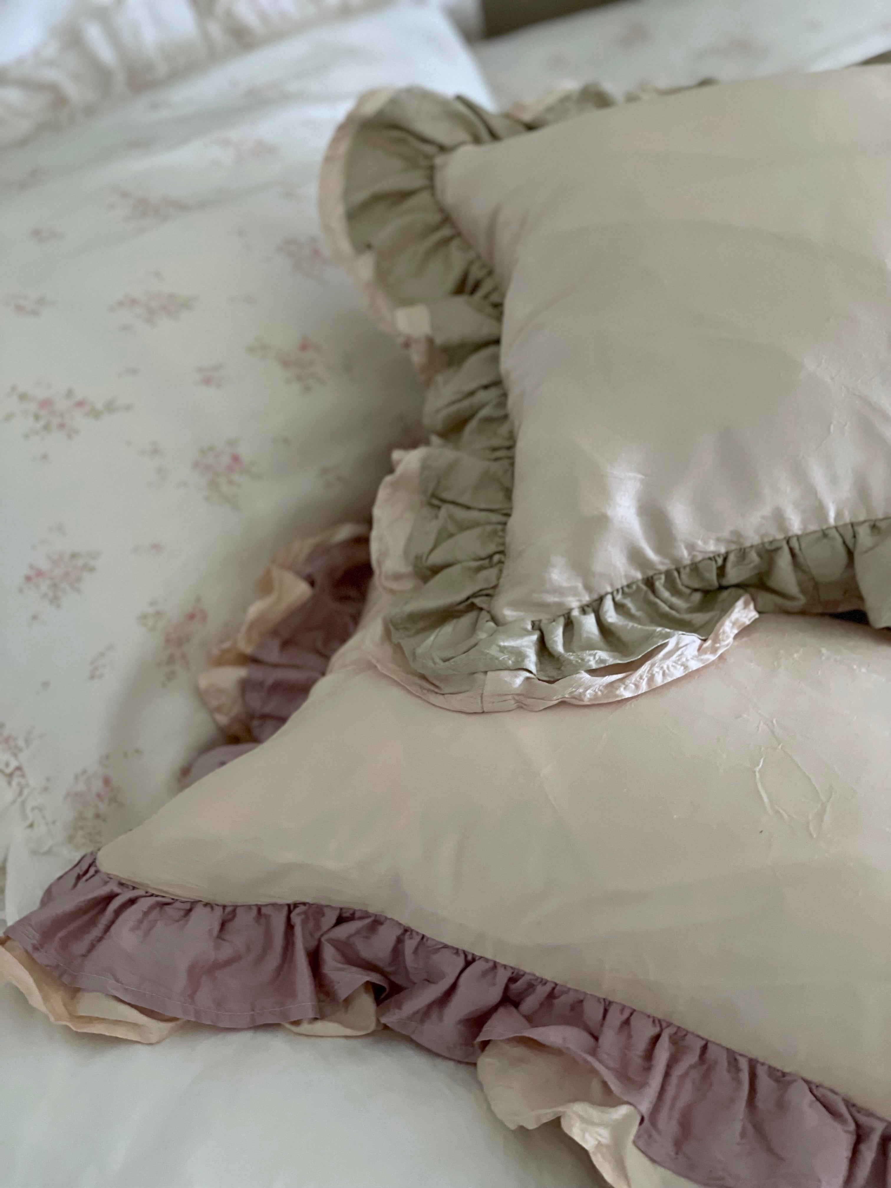 Luxury Taupe Silk Boudoir Pillowcase Set - 100% Mulberry Silk Pillow Covers for Women, Soft & Breathable Bedding Accessories - Perfect for Master Bedroom, Guest Room & Luxury Hotels