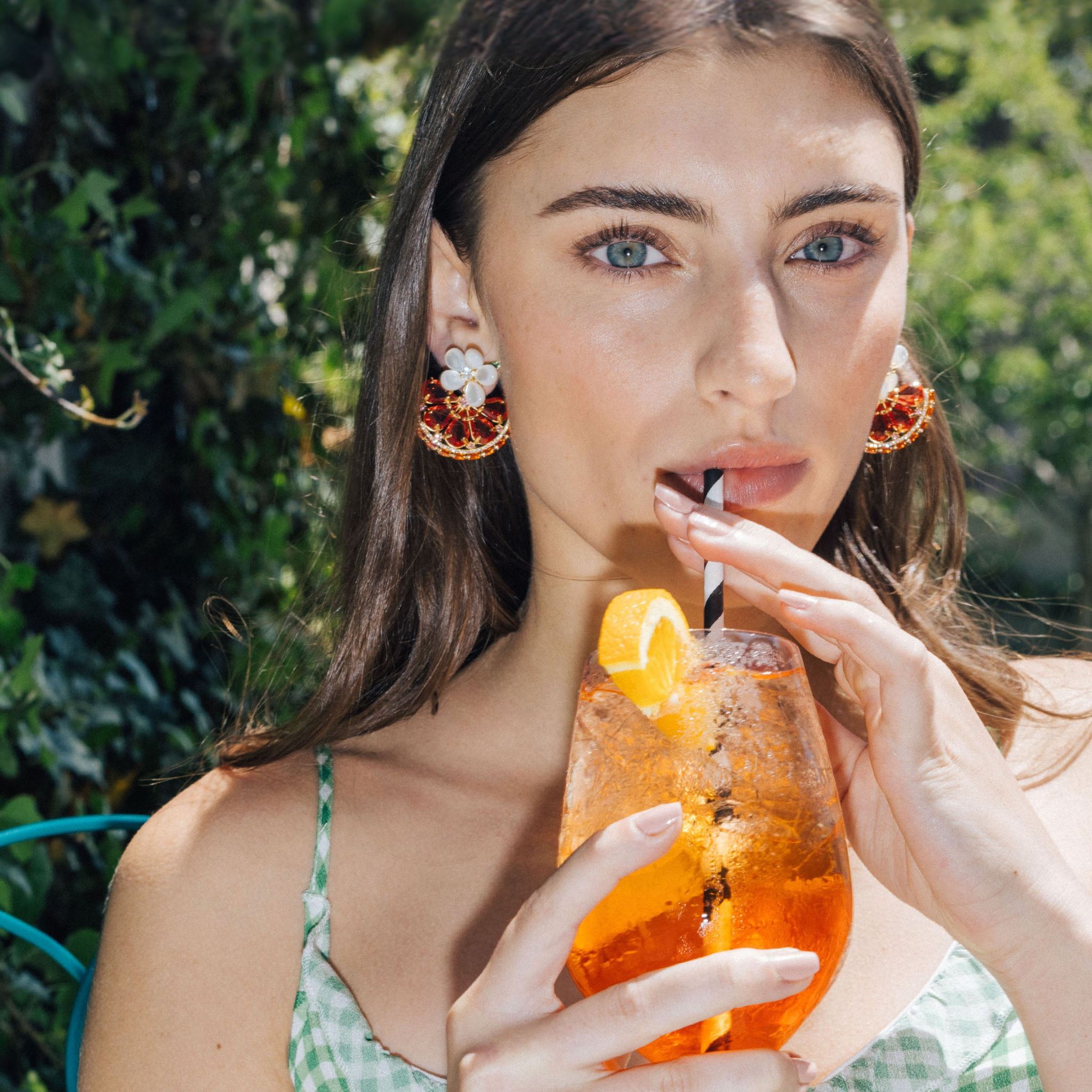 Spritz Please Orange Slice Stud Earrings - Fun Citrus Fruit Jewelry for Women - Perfect for Summer, Beach Vacations & Tropical Parties