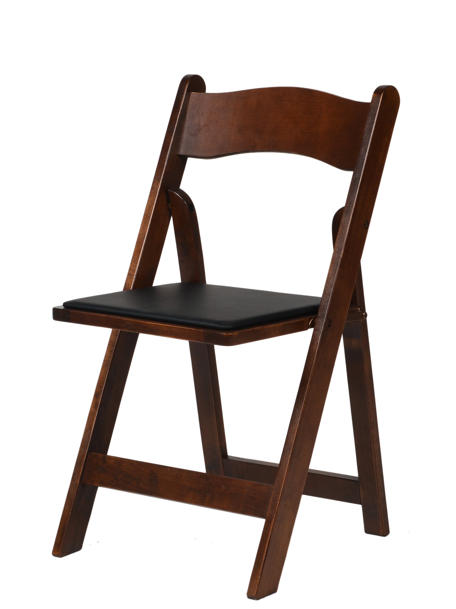 Premium American Padded Folding Chairs - Commercial Grade Stackable Seating with Fruitwood Finish for Events, Weddings, Banquets & Office Use