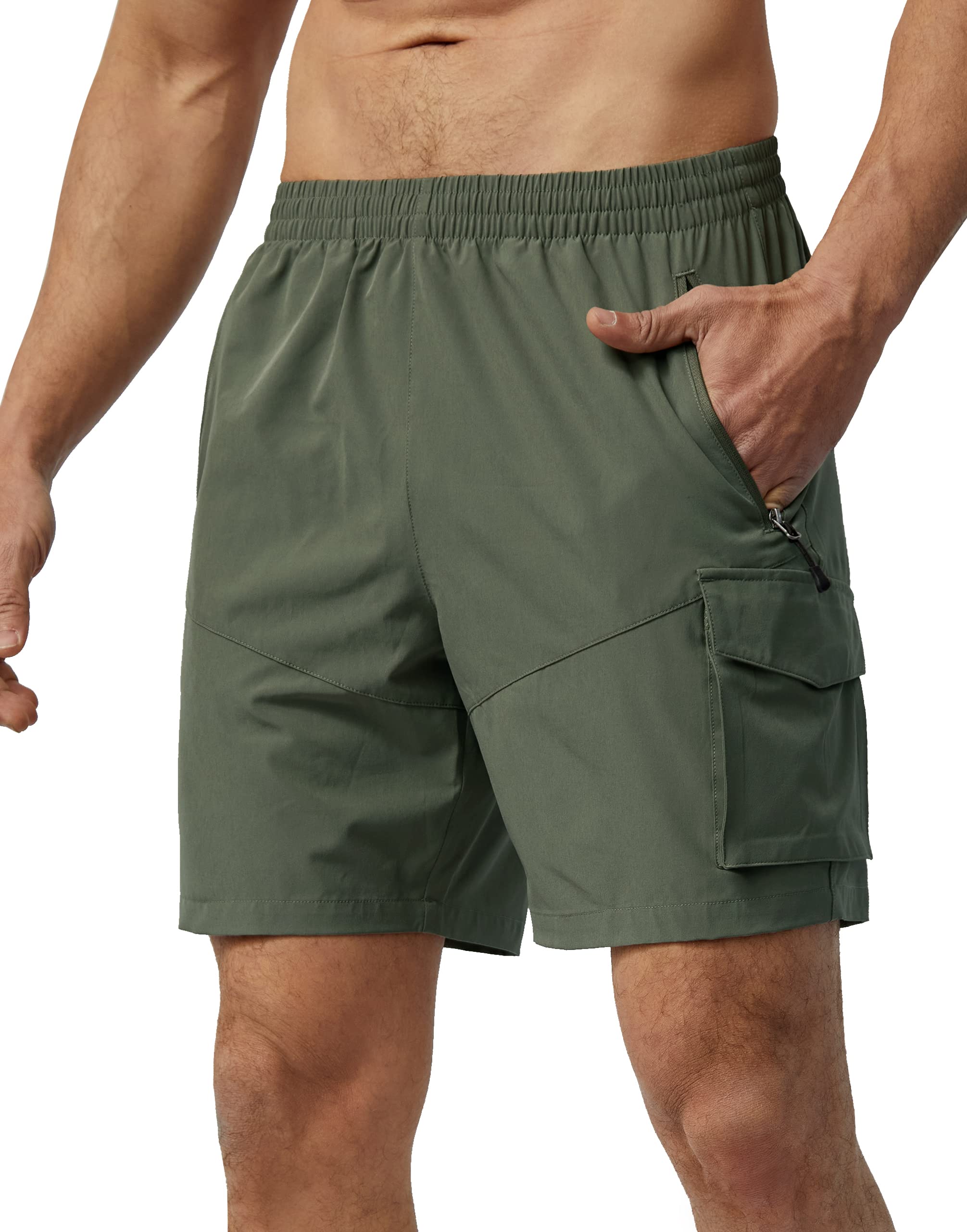 Nomolen Men's Hiking Cargo Shorts - Lightweight Quick Dry Athletic Shorts with 6 Pockets for Workout, Golf, Camping & Casual Wear | Perfect for Outdoor Adventures, Gym & Travel