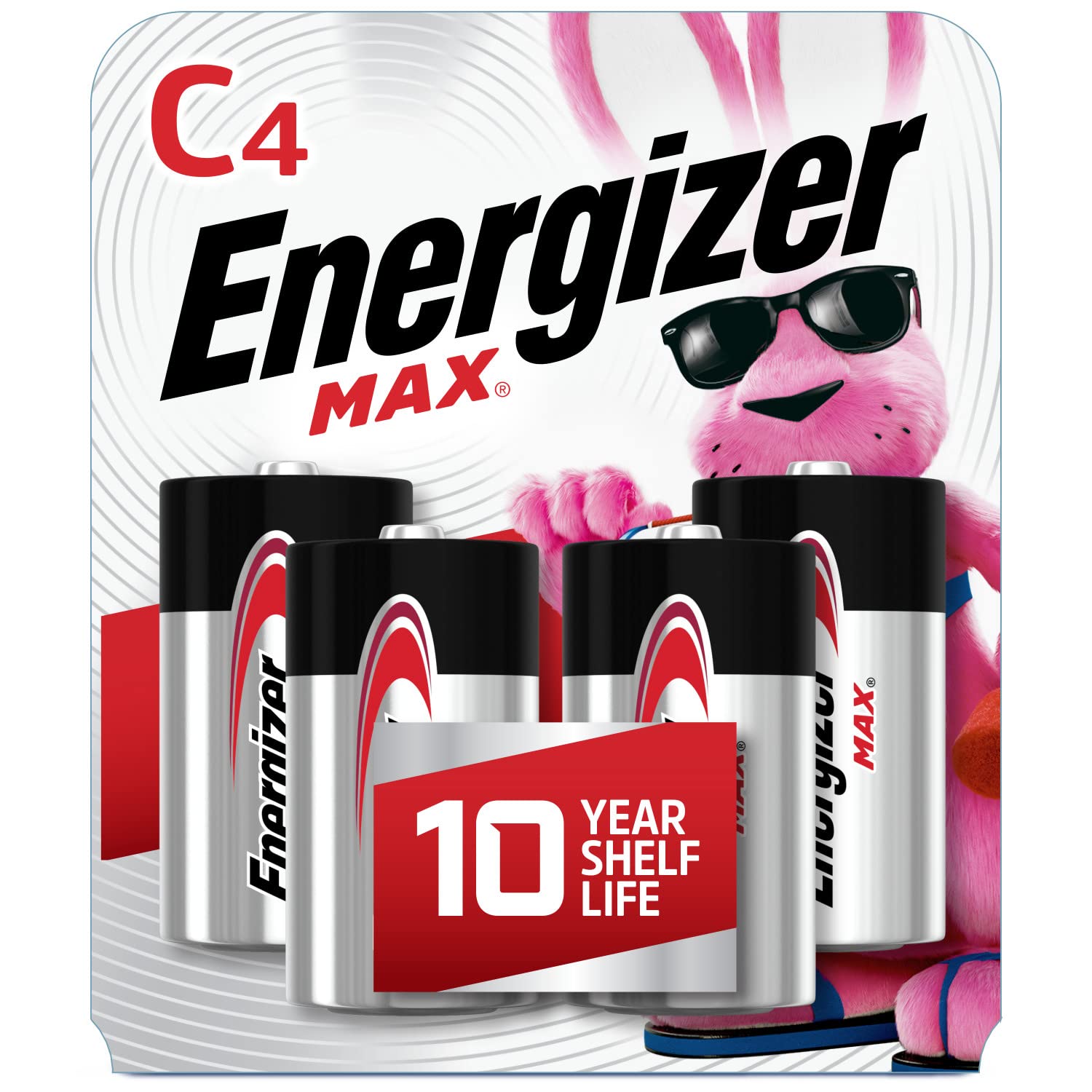 Energizer Max C Alkaline Batteries (4-Pack) - Long-Lasting Power for Flashlights, Toys & Electronics | Premium C Cell Batteries for Home & Office Use