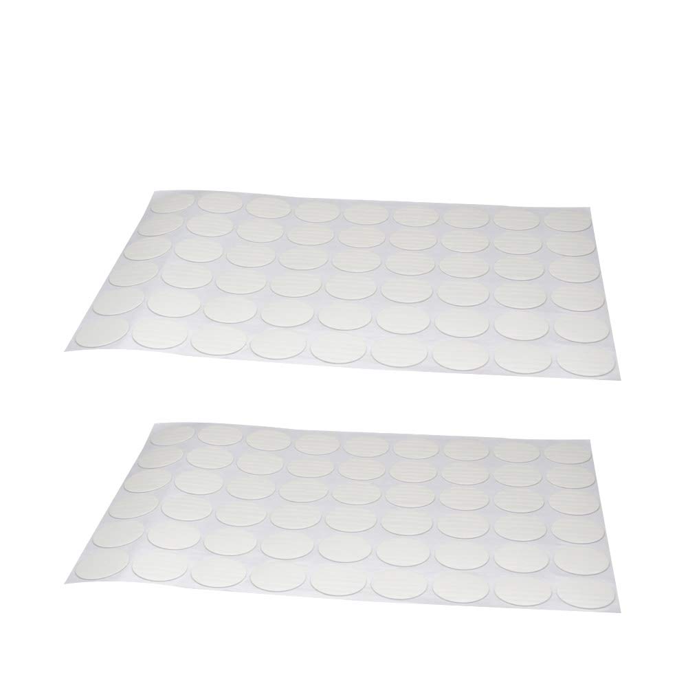 MroMax PC-09 Screw Hole Covers (50 Pack) - 0.83 Inch Diameter PVC Self-Adhesive Furniture Plugs - White Screw Hole Stickers for Cabinet, Shelf, Closet, Wooden Furniture Repair - Perfect for Home Office & Bathroom Organization