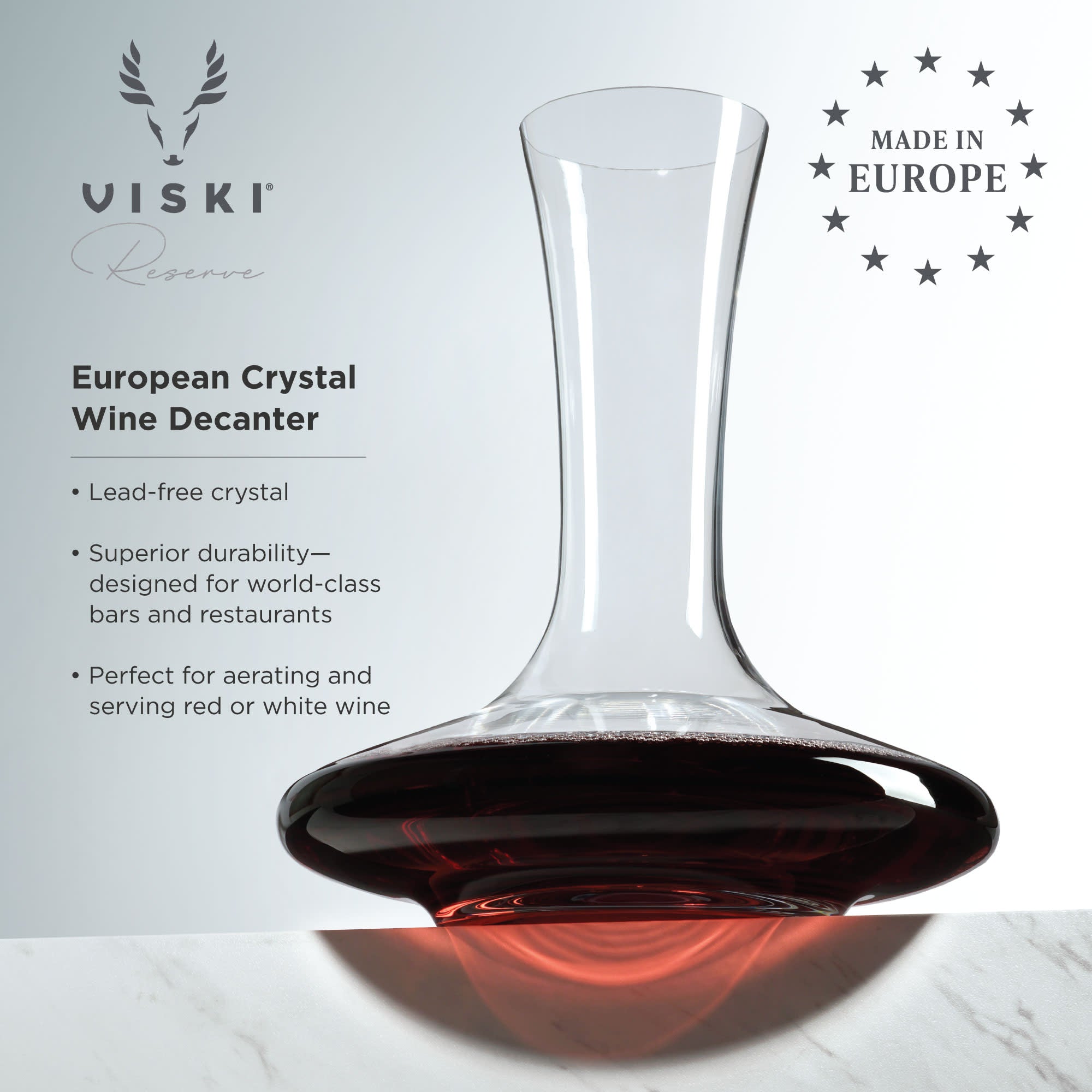 Premium Inez Crystal Wine Decanter Set - Elegant Lead-Free Glass Carafe for Red Wine Aeration & Serving - Perfect for Dinner Parties, Weddings & Home Bar Decor