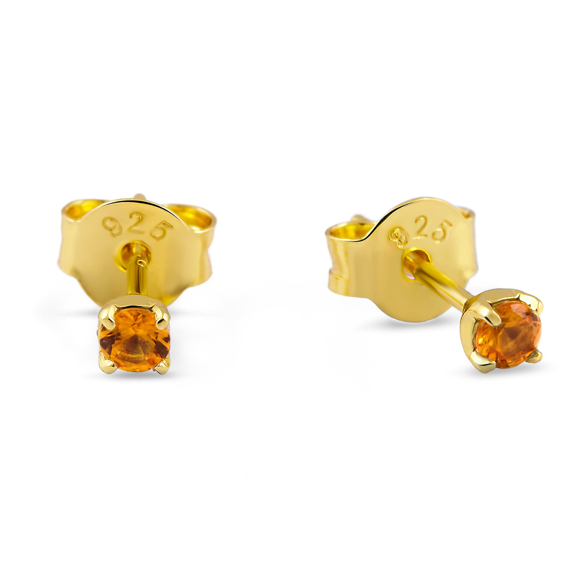 Exquisite Citrine Gold Stud Earrings for Women - Elegant 14K Gold Gemstone Jewelry for Everyday Wear & Special Occasions