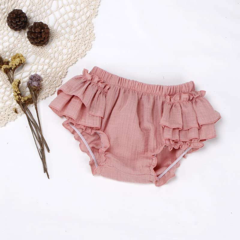 Newborn Baby Girl Cotton Bloomers & Bows Set - Ruffle Shorts, Diaper Covers & Headband - Soft Outfit for Photoshoots, Parties & Daily Wear
