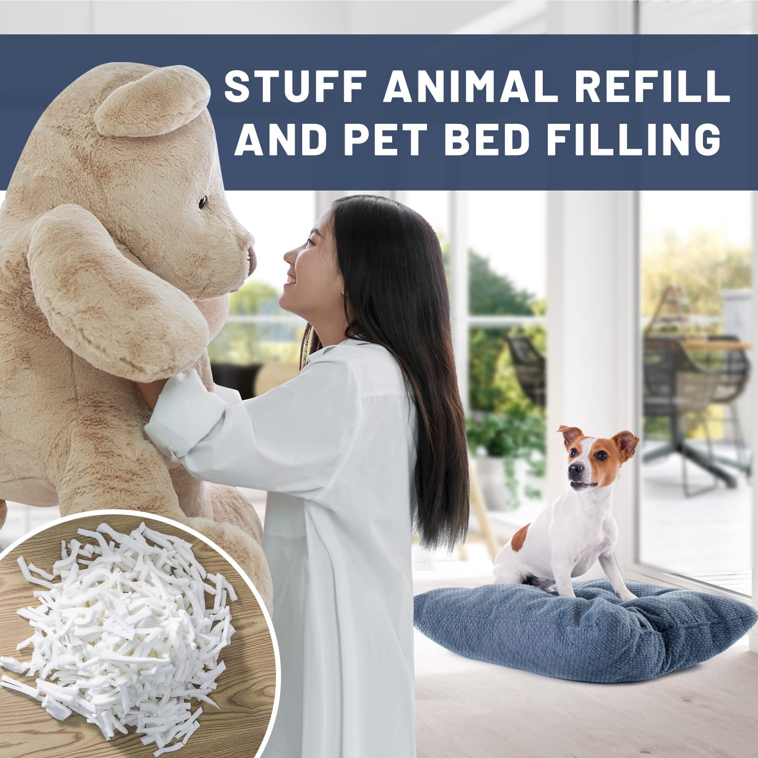 Premium 5 lbs Memory Foam Filler - Odorless Stuffing for Bean Bags, Couches, Pillows - Perfect for Home Comfort, DIY Projects & Furniture Refilling