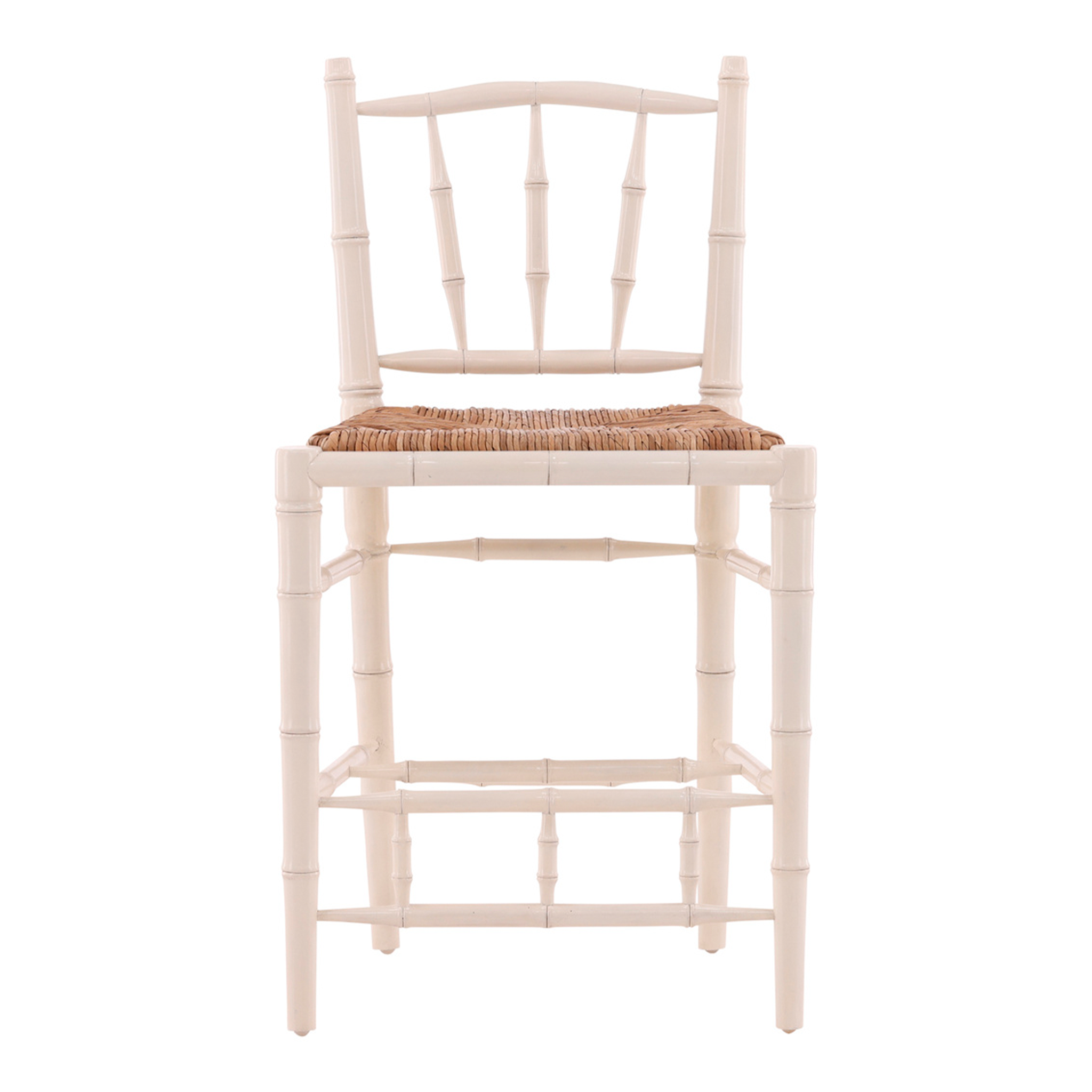 Premium Cream Bamboo Counter Stool - Natural Wood Bar Stool with Cushion - Modern Kitchen Island & Breakfast Nook Seating - Perfect for Home, Cafe & Restaurant Use