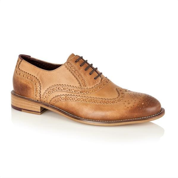 Stylish Gatsby Men's Tan Brogue Shoes - Classic Oxford Dress Shoes for Formal & Business Occasions - Perfect for Weddings, Office & Special Events