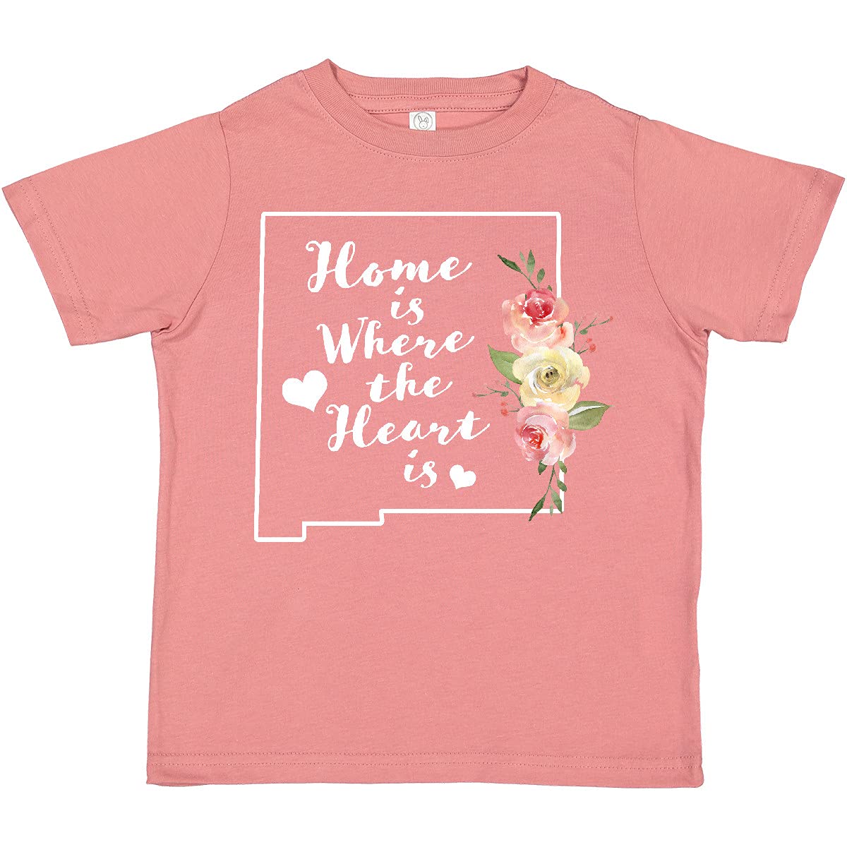 Inktastic New Mexico Home is Where The Heart is Watercolor Toddler T-Shirt - Soft Cotton Kids Tee for Casual Wear, Family Outings & Photo Shoots