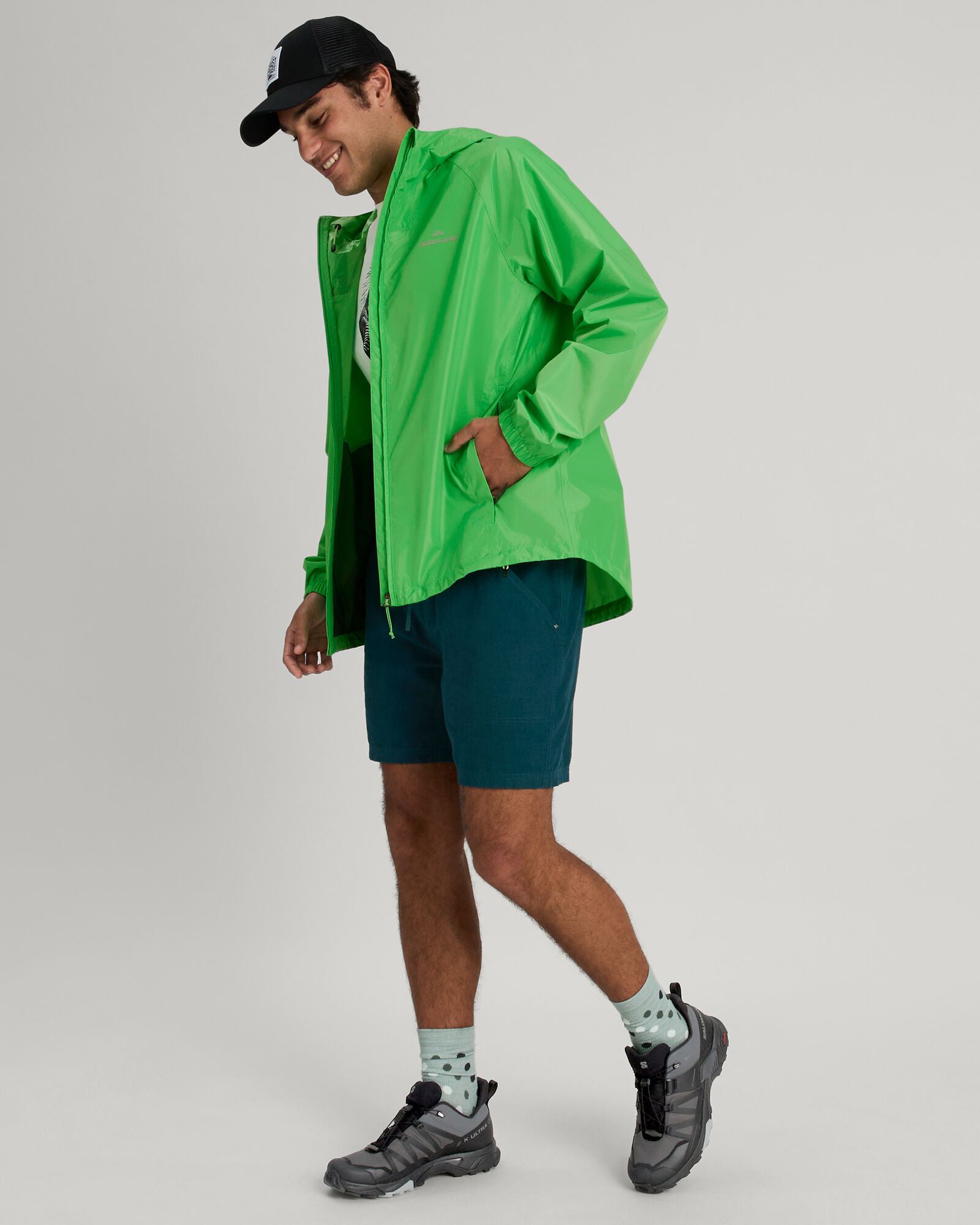 Men's Waterproof 2-Layer Rain Jacket with Pockets - Lightweight & Breathable for Outdoor Hiking, Camping & Travel | Lizzard