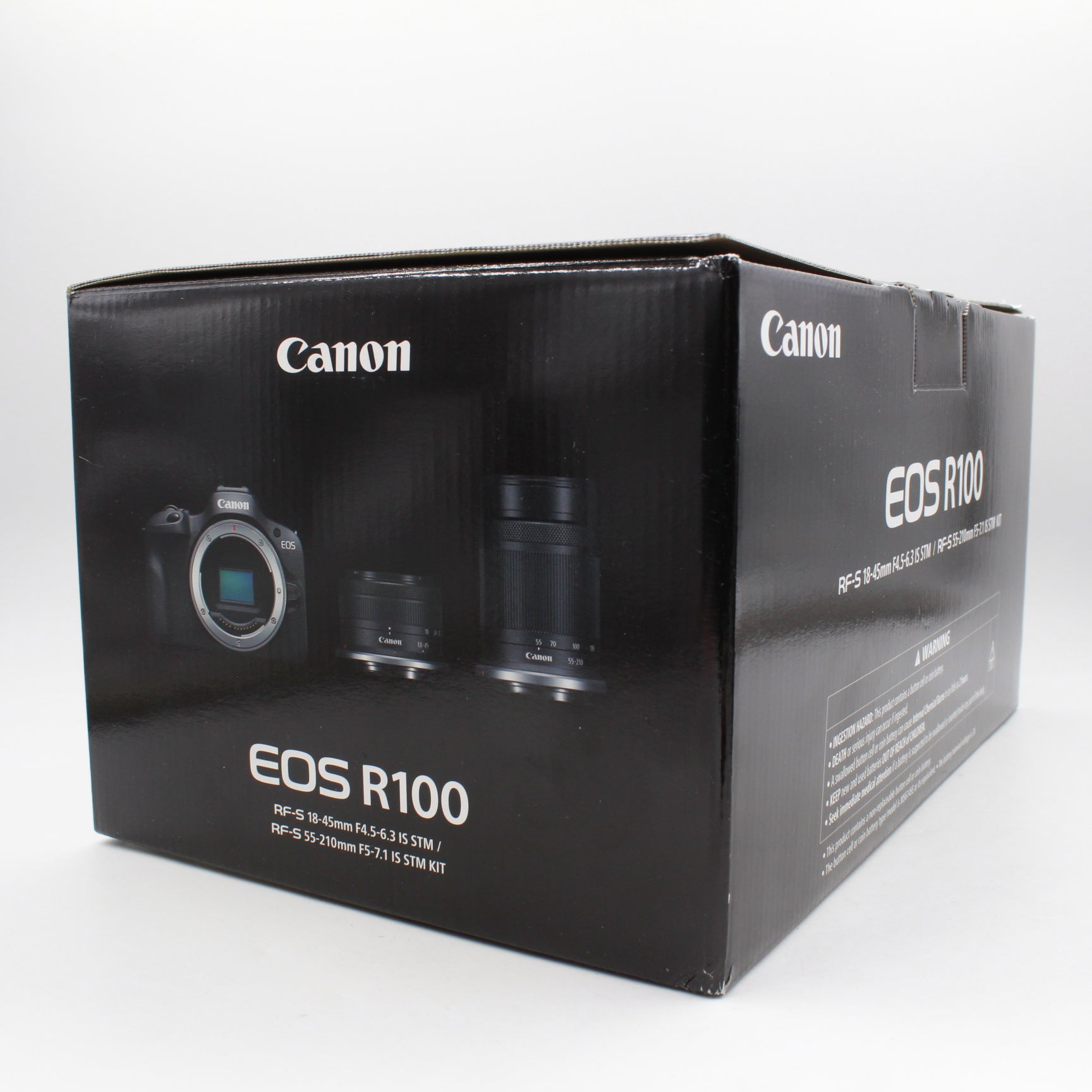 Canon EOS R100 Mirrorless Camera Kit with RF-S 18-45mm & 55-210mm Lenses - Open Box Excellent Condition for Travel Photography, Vlogging & Content Creation