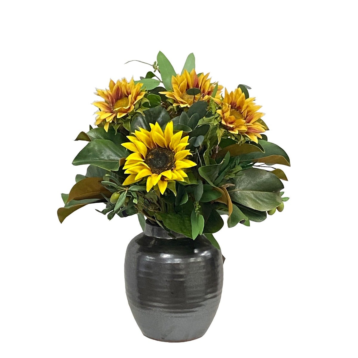 Sunflower in Crete Pot - Decorative Ceramic Flower Pot for Home & Garden Decor | Perfect for Indoor Plants, Office Desk, and Outdoor Patio