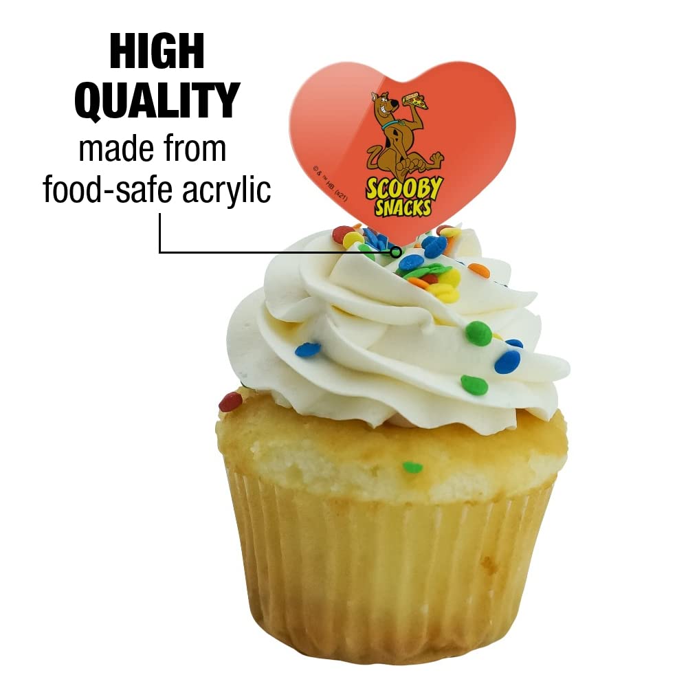 Scooby Snacks Heart Love Cupcake Picks Toppers - Set of 6 Adorable Cake Decorations for Valentine's Day, Birthday Parties & Wedding Desserts