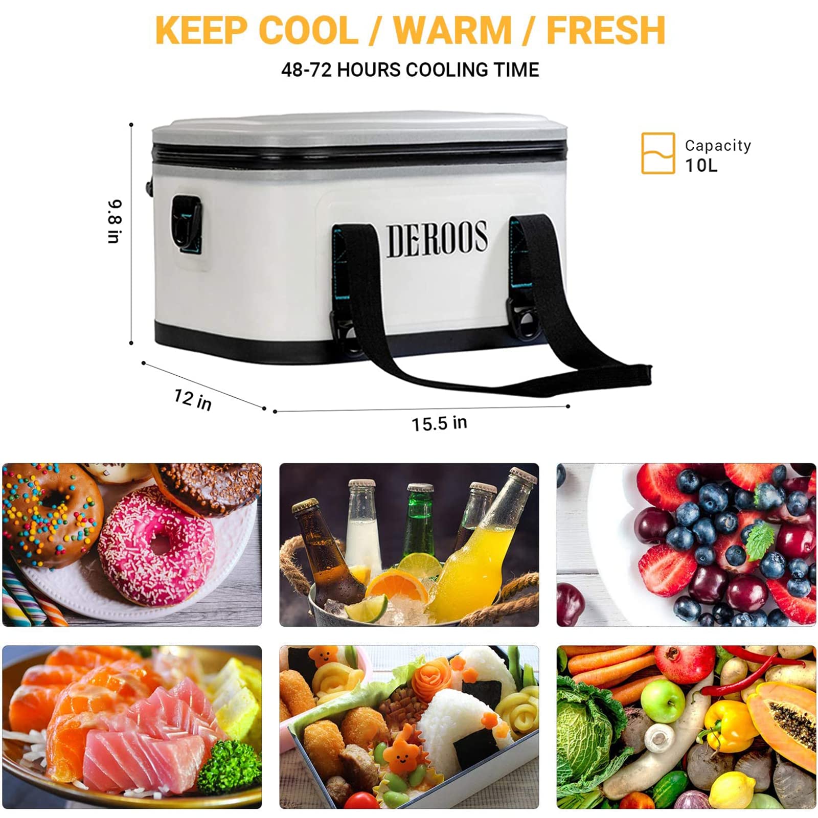 **DERMALOO 18/27/35 Can Soft Cooler Bag - 72-Hour Leak-Proof & Waterproof Insulated Cooler for Camping, Hiking, Beach, Picnics, Sports, Fishing - Perfect for Outdoor Adventures, Road Trips & Tailgating**