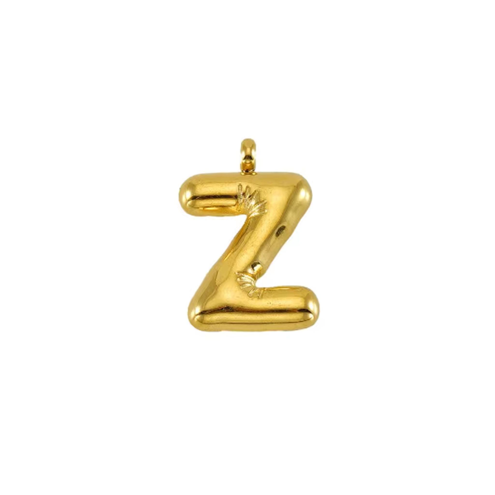Puffy Gold Letter Pendant Necklace - 14K Gold Plated Initial Charm Jewelry for Women - Perfect for Gifts, Birthdays & Everyday Elegance
