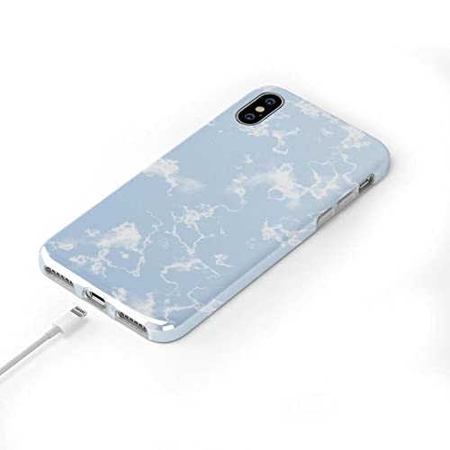 Casely iPhone X/XS Case - Light Blue Skies Marble Clouds Design | Slim Protective Phone Cover for Women & Men | Perfect for Work, Travel & Everyday Use