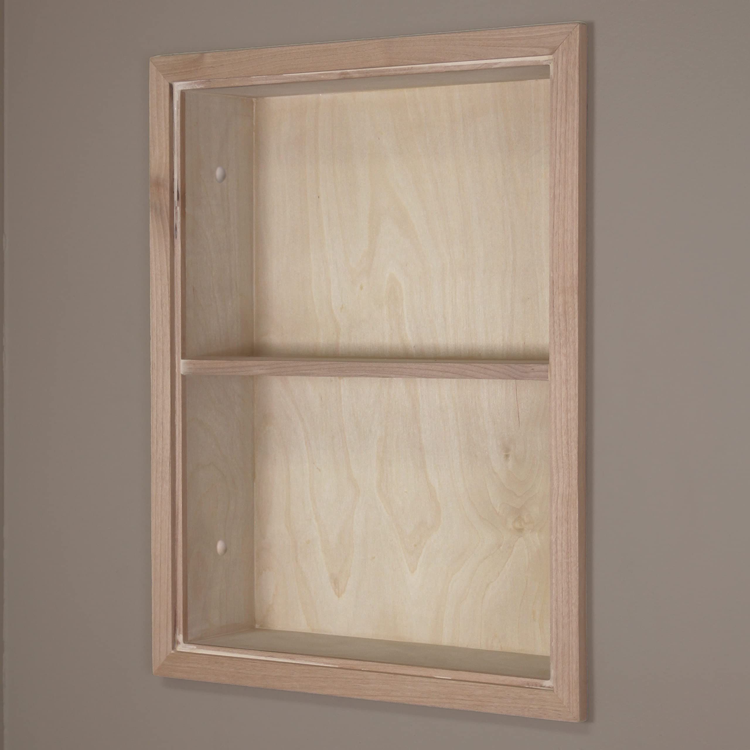 14x18 Inch Sloane Recessed Wall Niche Medicine Cabinet - Solid Wood Bathroom Storage Shelf Insert - Made in USA - Unfinished Plain Back - Perfect for Bathroom Organization & Modern Home Decor