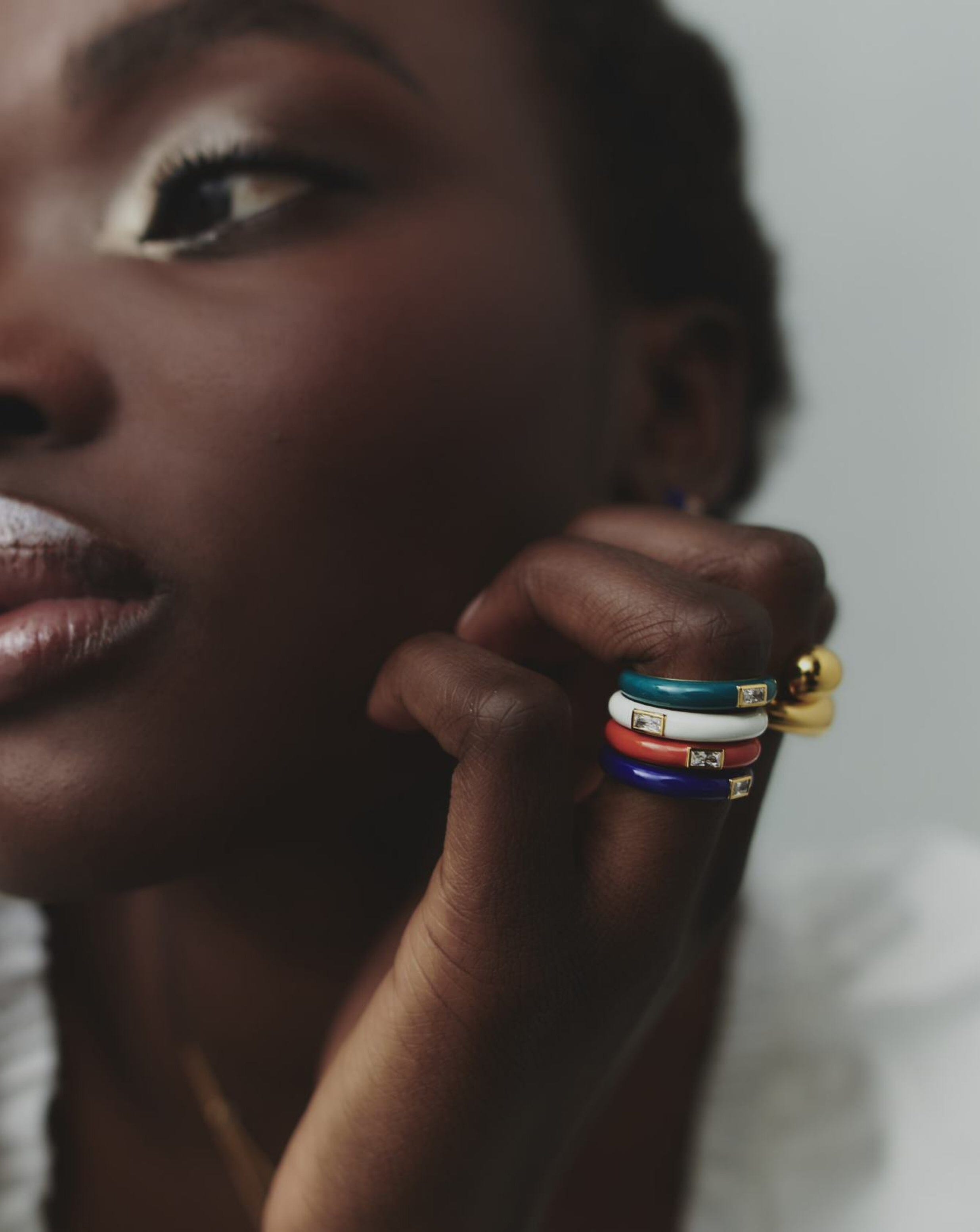 Enamel & Stone Stacking Ring Set - Dainty Boho Jewelry for Women | Perfect for Layering, Everyday Wear & Special Occasions