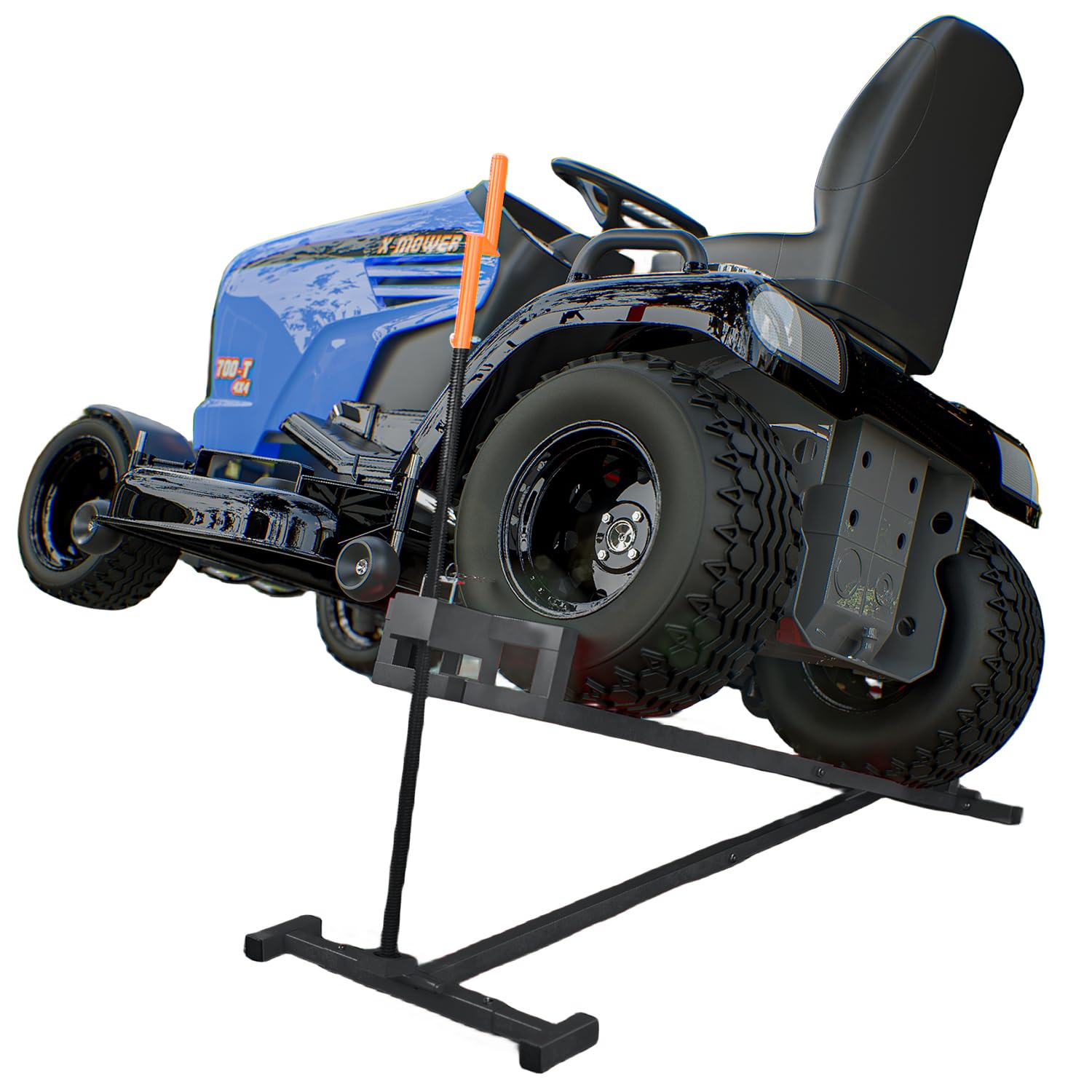 Heavy Duty 882LBS Capacity Lawn Tractor Lift Jack - Riding Mower Maintenance Platform with Manual Handle & Power Tool Extension for Garden Tractors (Gray) - Perfect for DIY Mower Repairs, Tire Changes & Underbody Maintenance