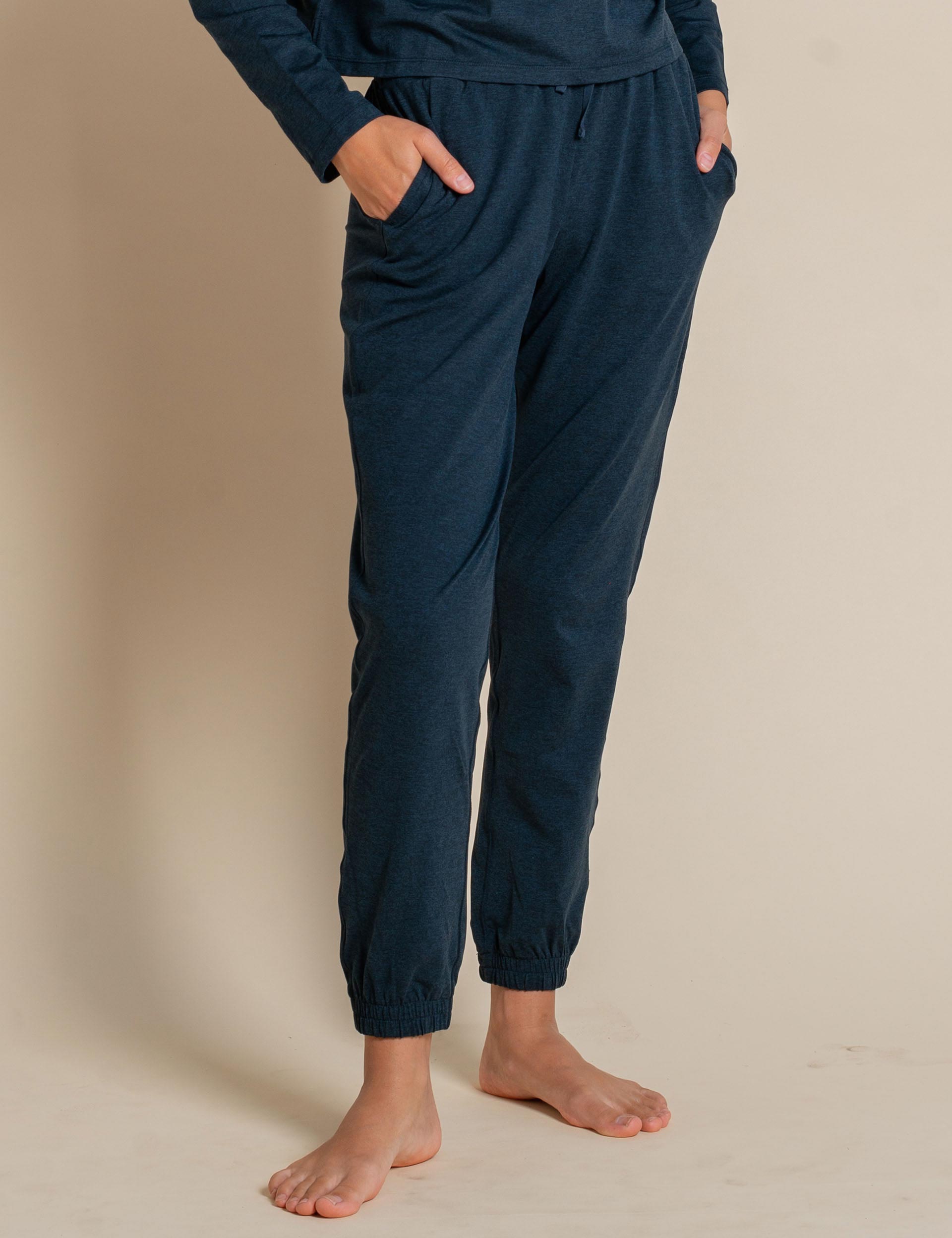 ReSet Jogger Pants for Women - Midnight Black Athletic Lounge Pants - Perfect for Yoga, Running, Gym Workouts & Casual Wear