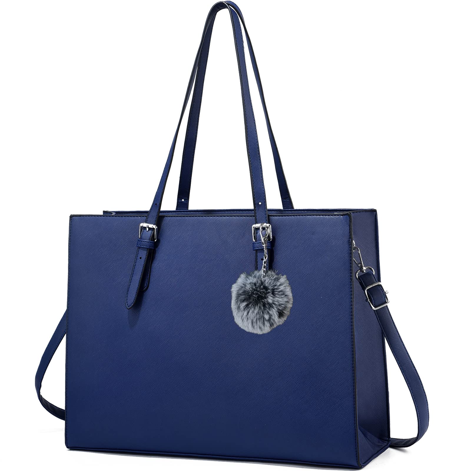Premium 15.6 Inch Leather Laptop Bag for Women - Waterproof Work Tote & Office Briefcase with Shoulder Strap - Perfect for Business Travel, Commuting and Professional Work Settings